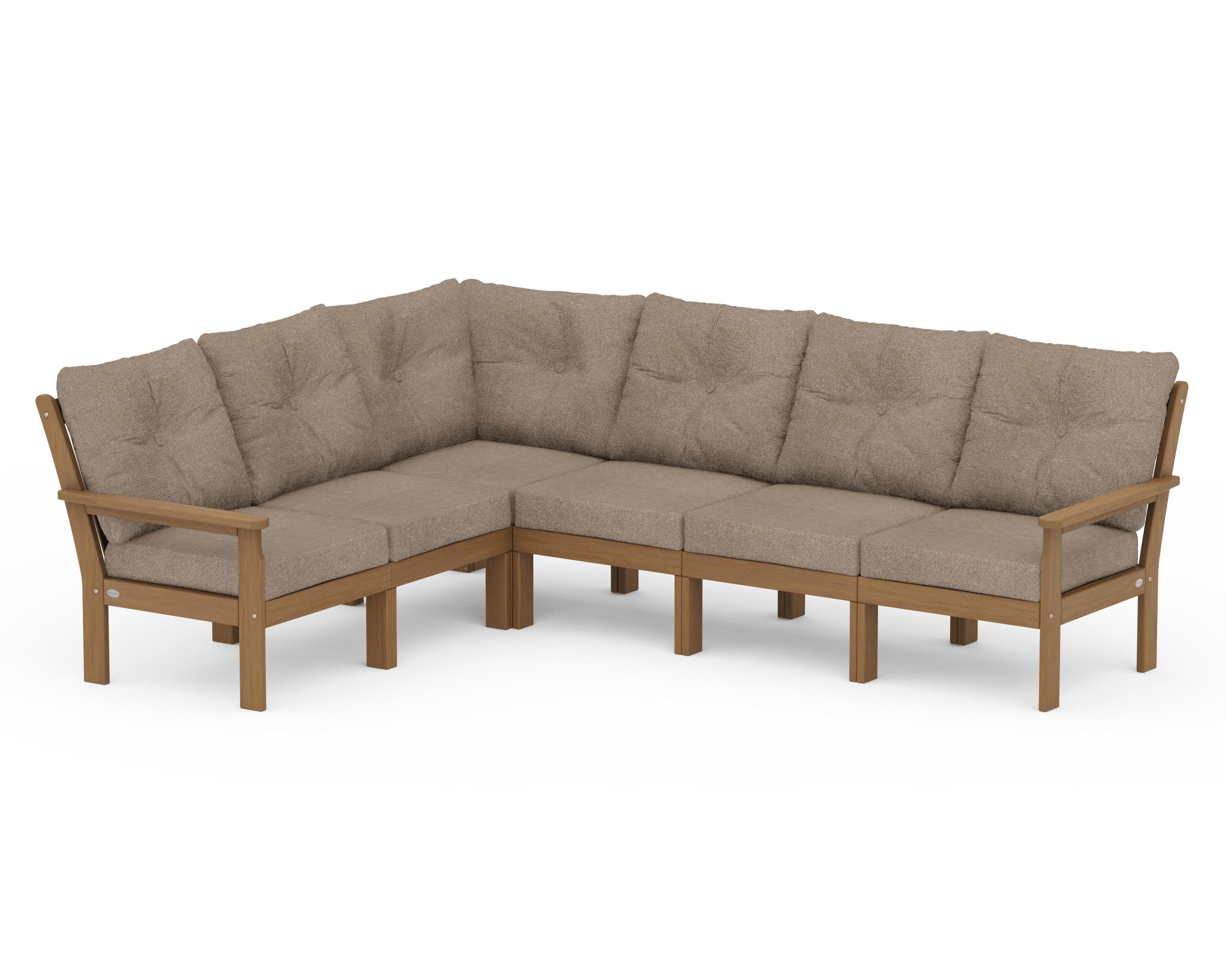 Vineyard 6-Piece Sectional in Natural / Spiced Burlap