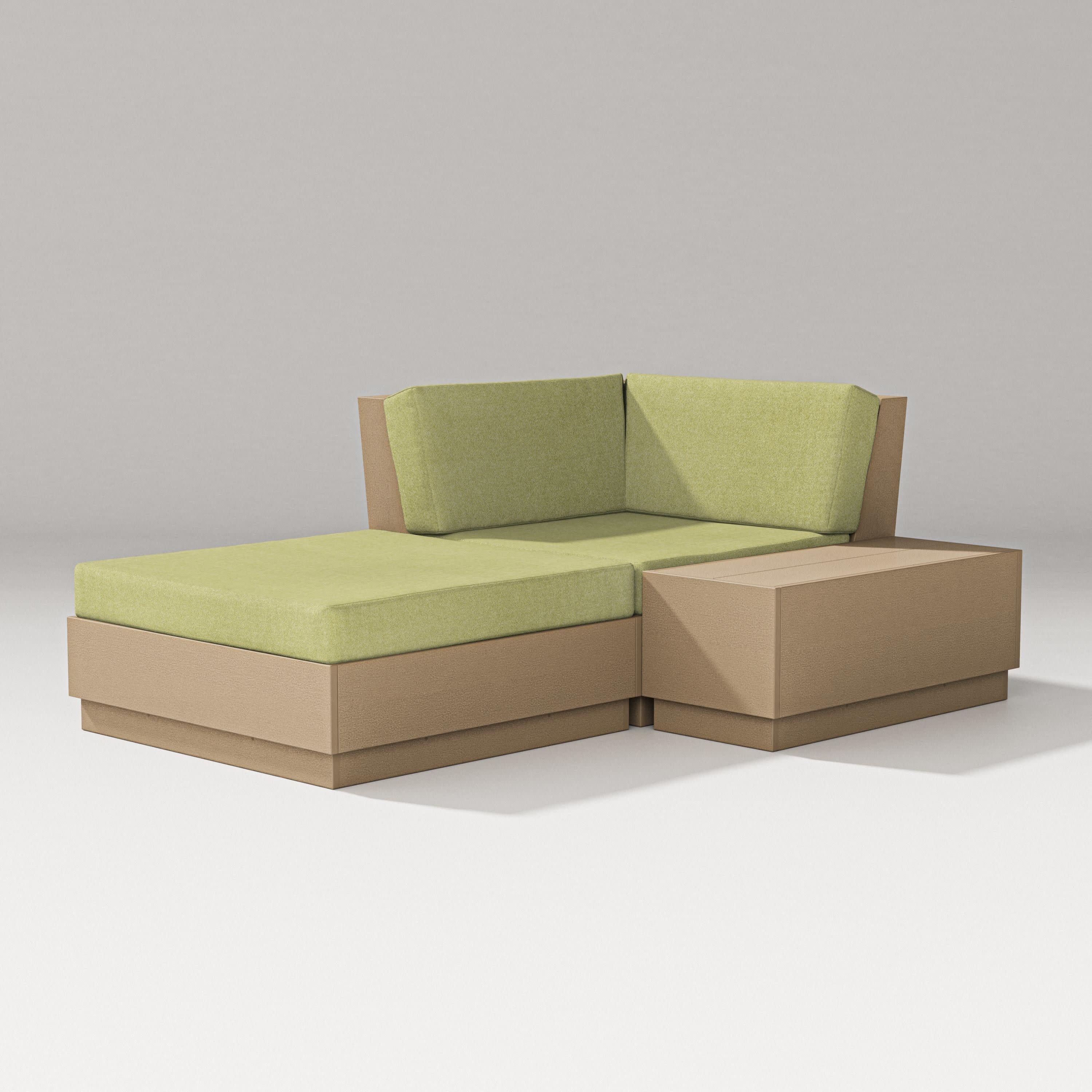 Elevate Corner Chaise in Vintage Sahara / Chartreuse Boucle