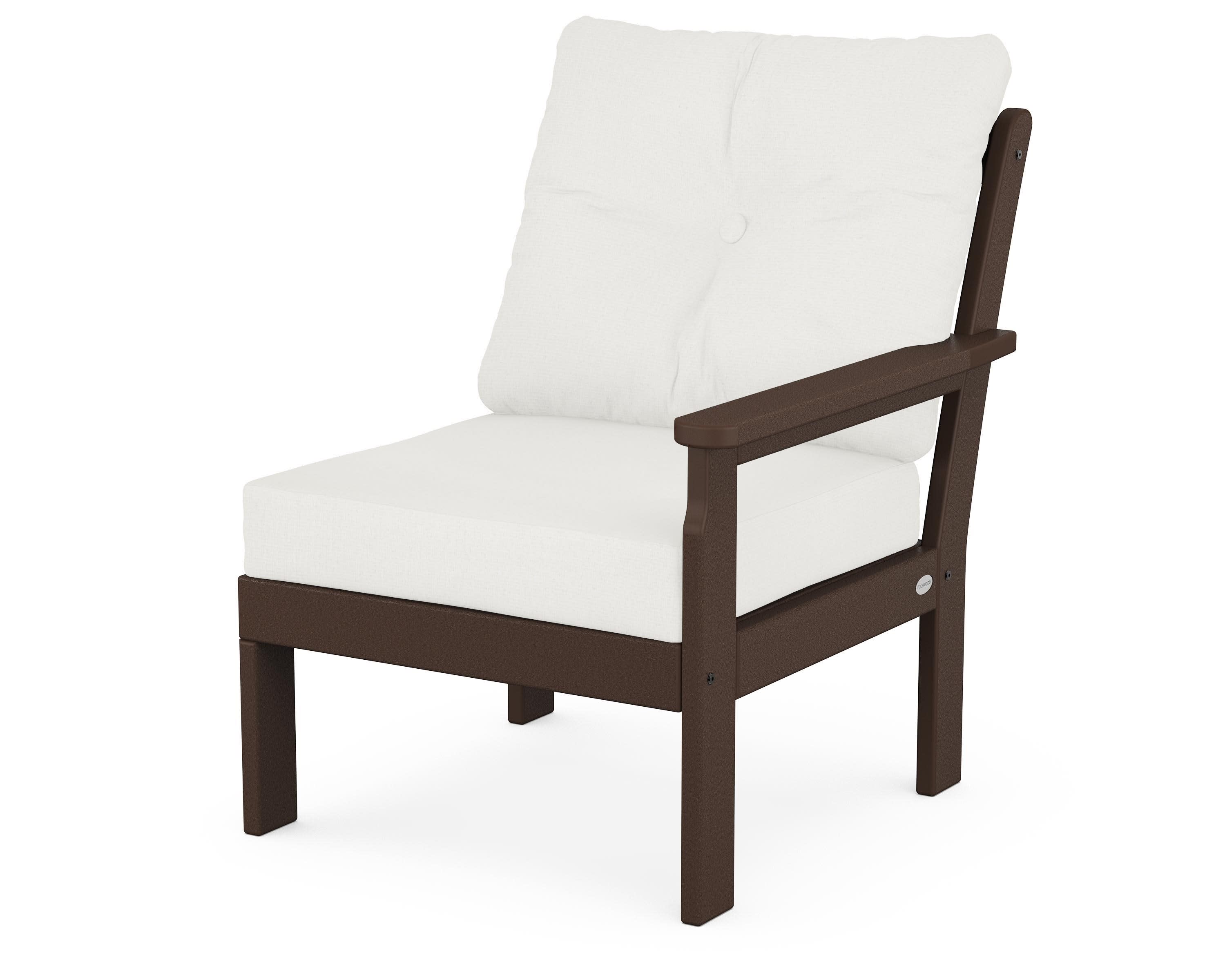 Vineyard Modular Right Arm Chair in Mahogany / Natural Linen
