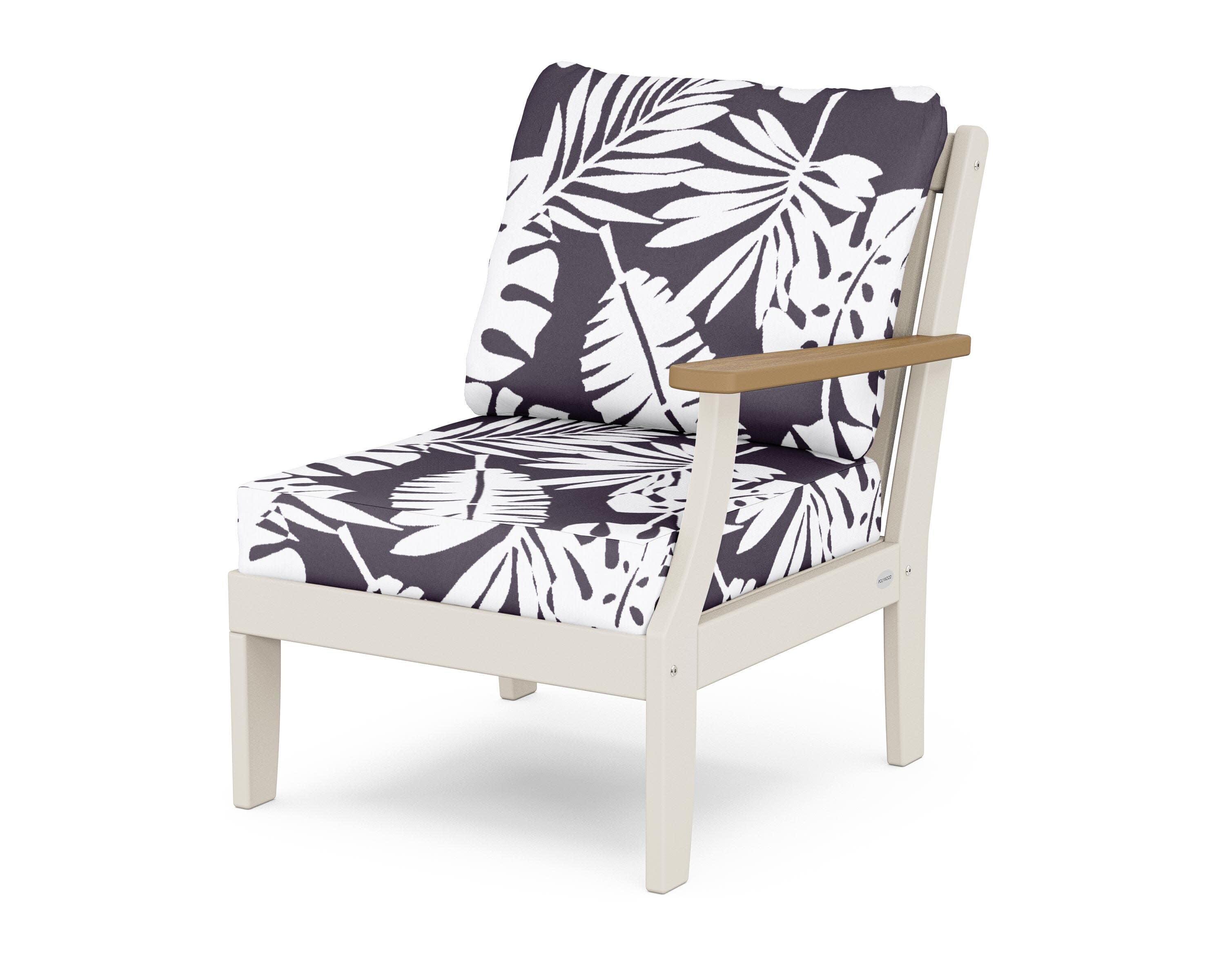 Braxton Modular Right Arm Chair in Sand / Natural / Leaf Navy
