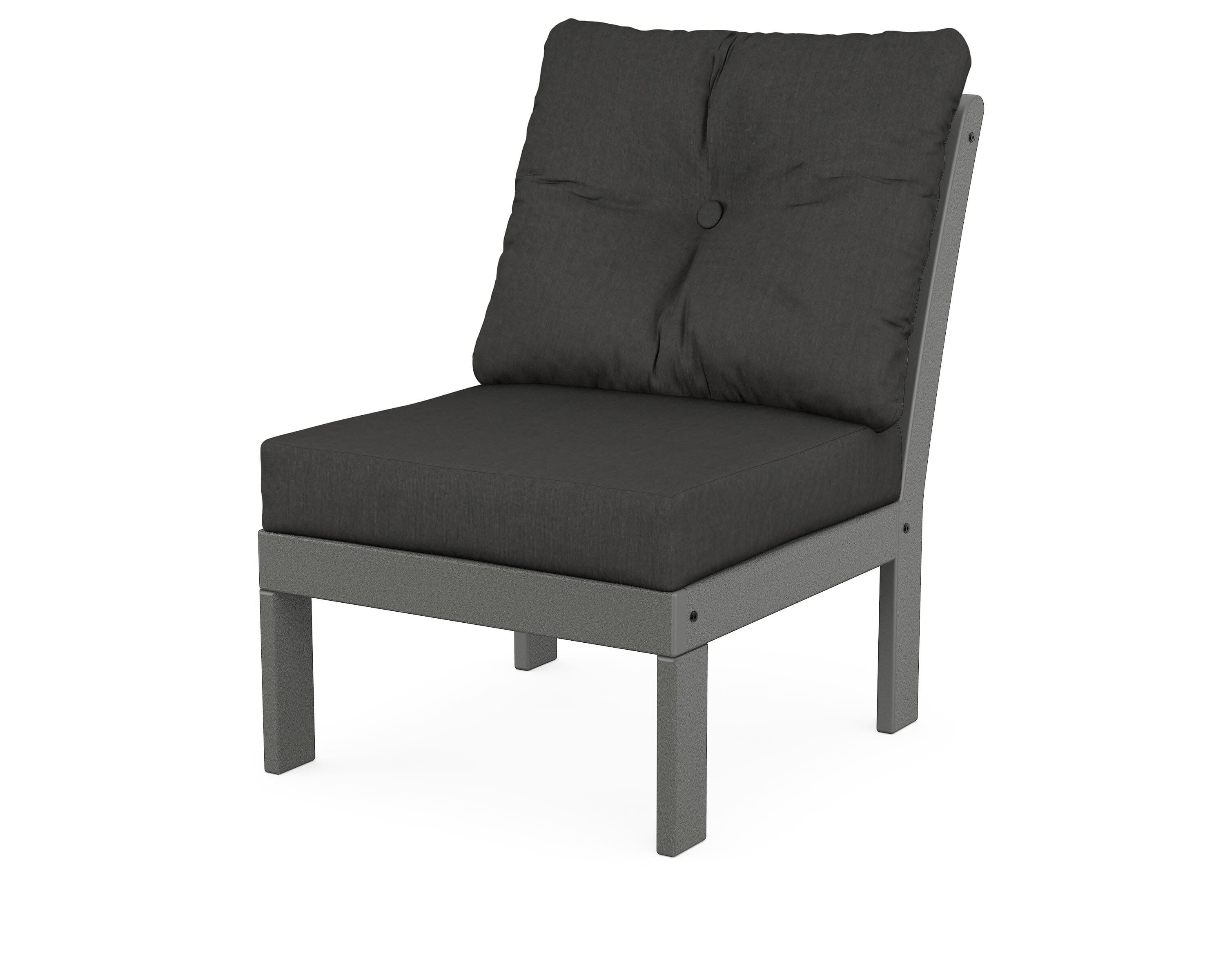 Vineyard Modular Armless Chair in Slate Grey / Spectrum Carbon