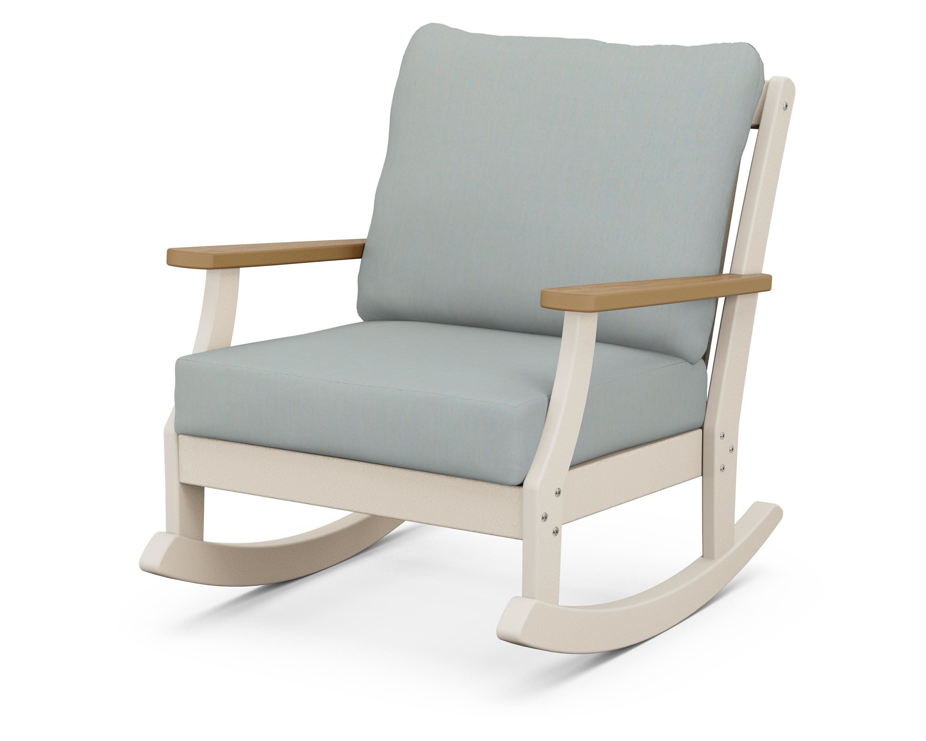 Braxton Deep Seating Rocking Chair in Sand / Natural / Spa