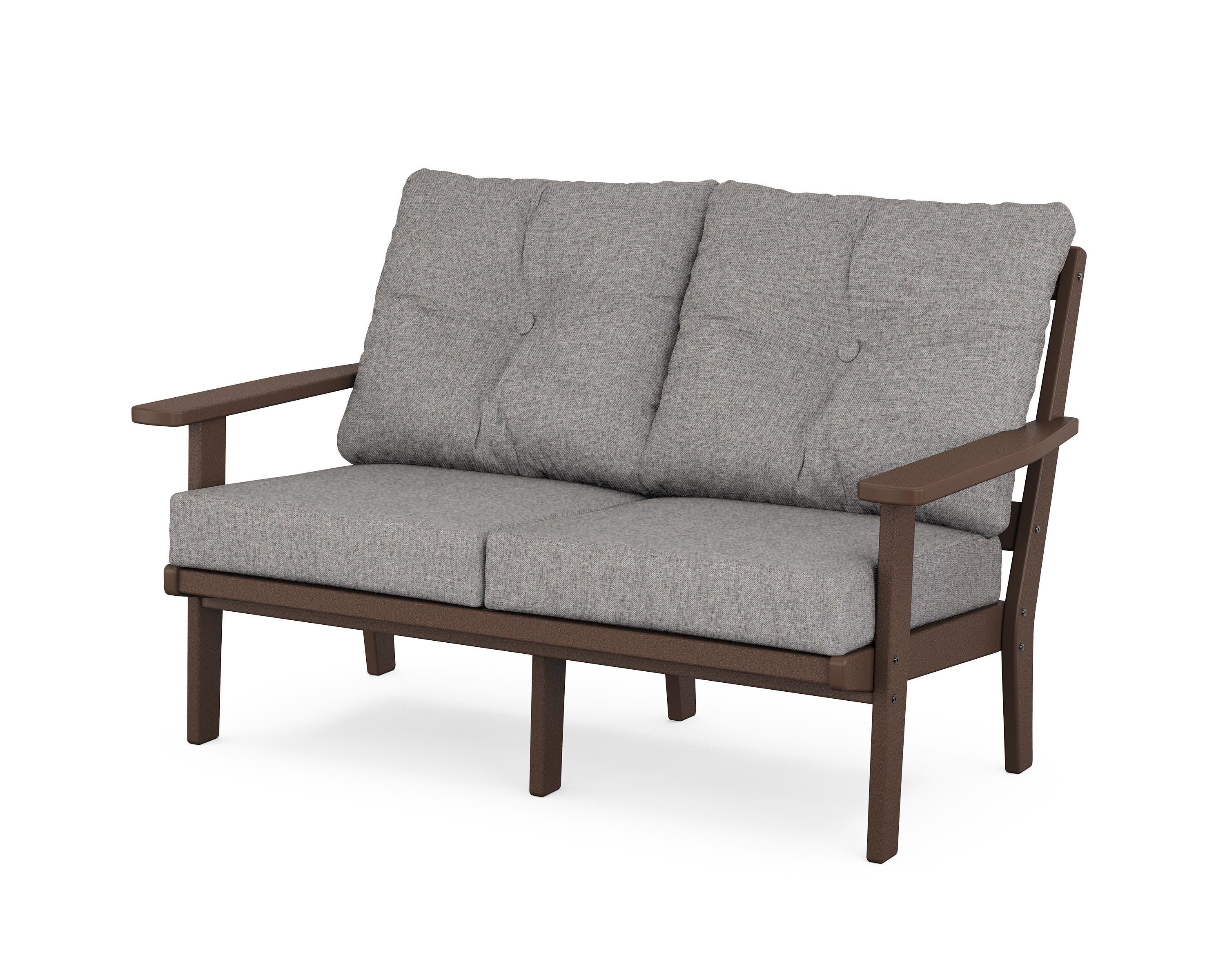 Oxford Deep SeatingLoveseat in Mahogany / Grey Mist