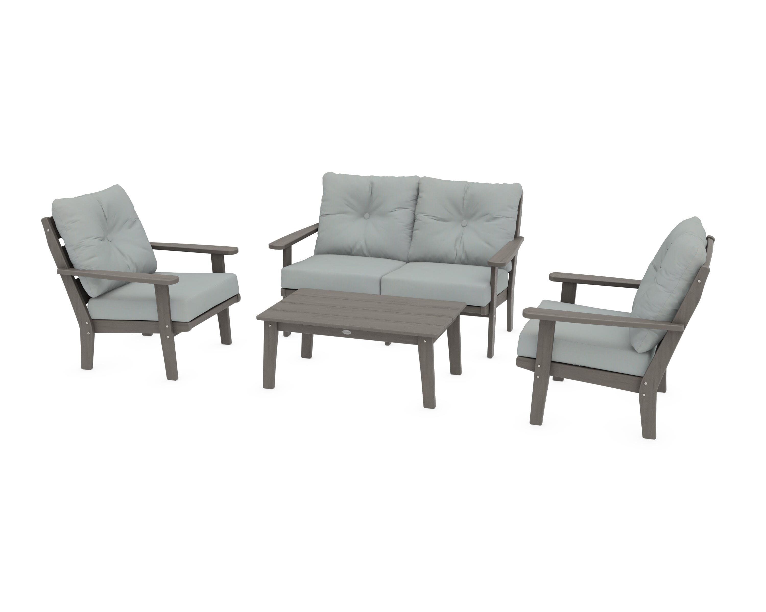Lakeside 4-Piece Deep Seating Set in Driftwood / Spa