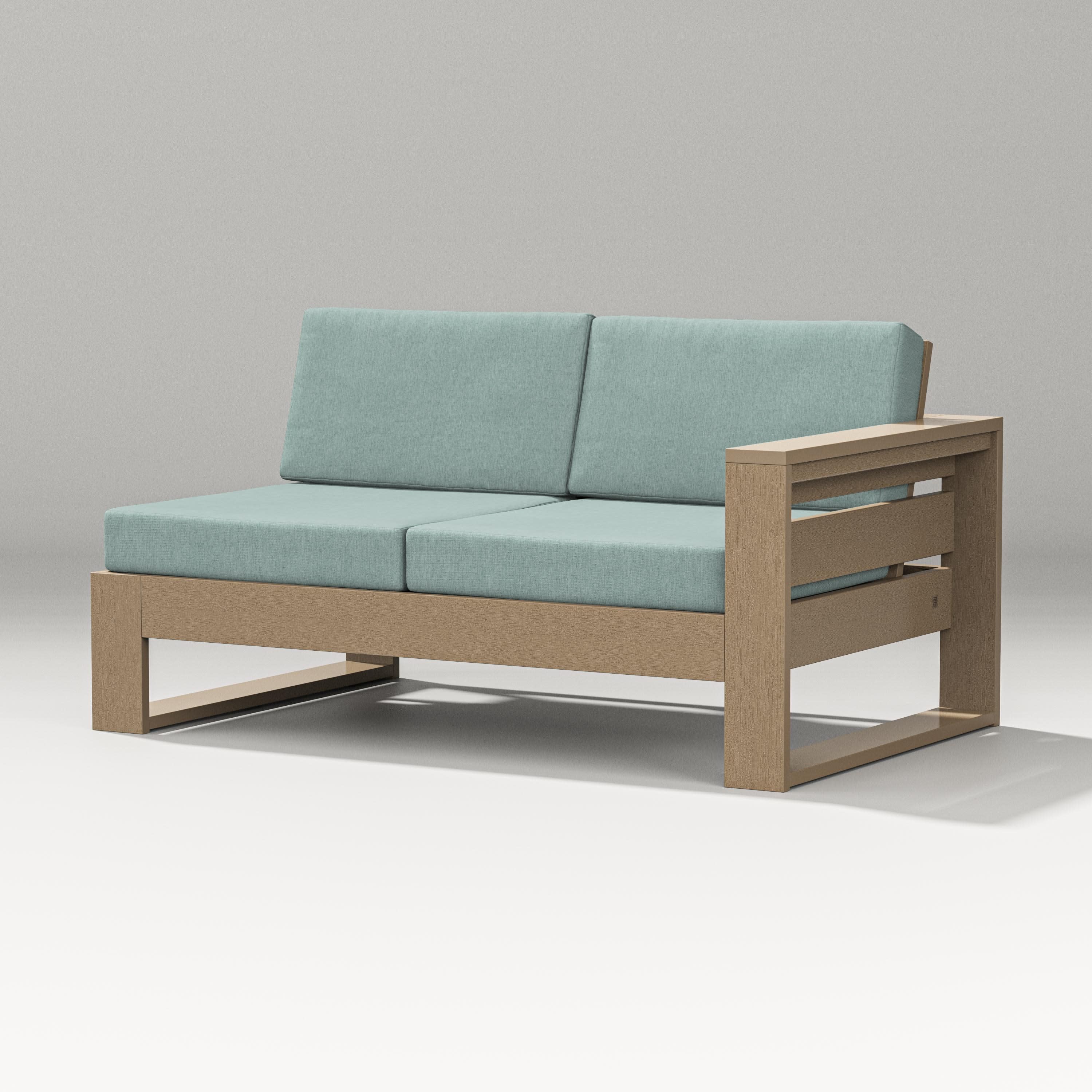 Latitude Modular Right Arm Loveseat in Vintage Sahara / Glacier Spa