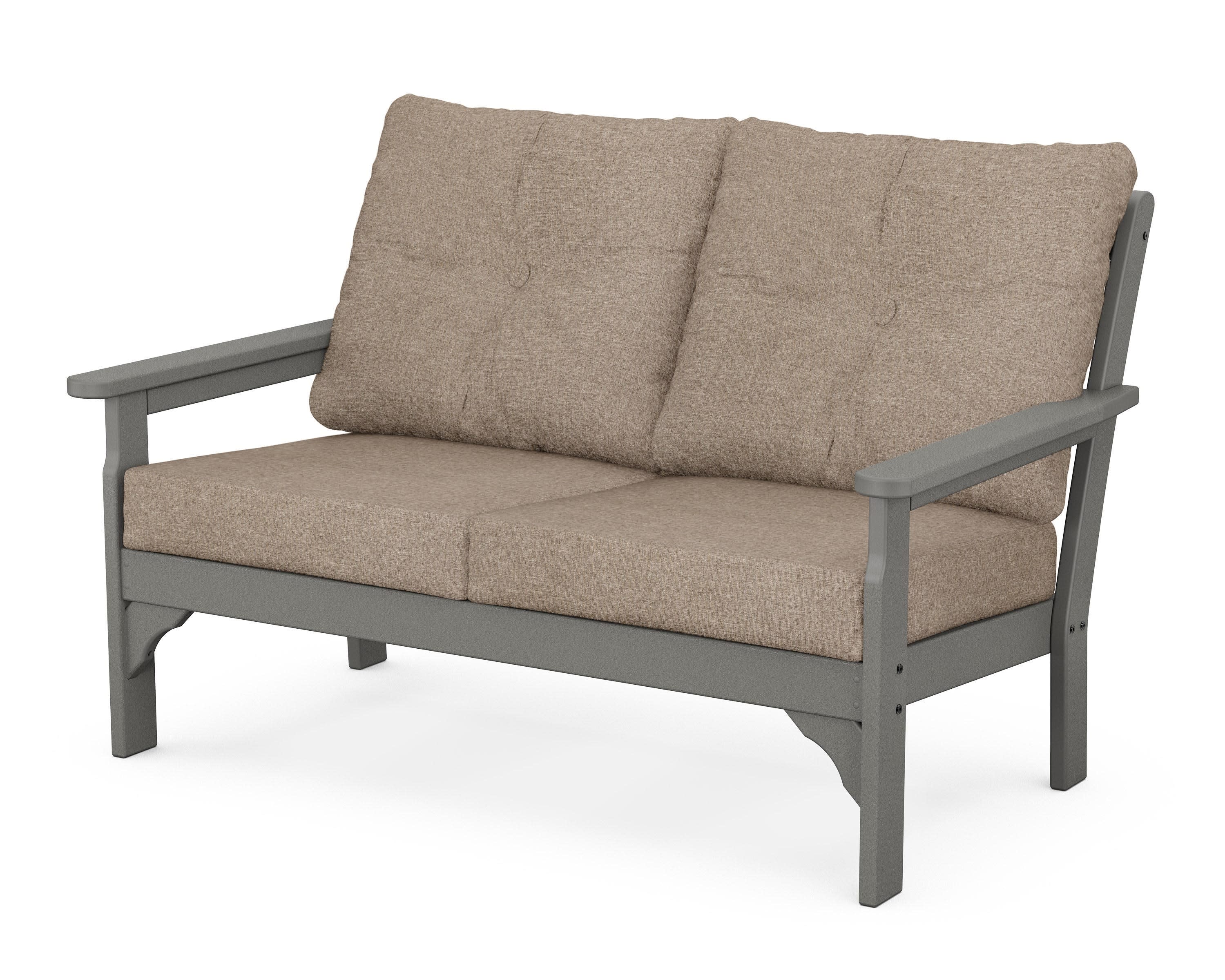 Vineyard Deep Seating Loveseat in Slate Grey / Spiced Burlap