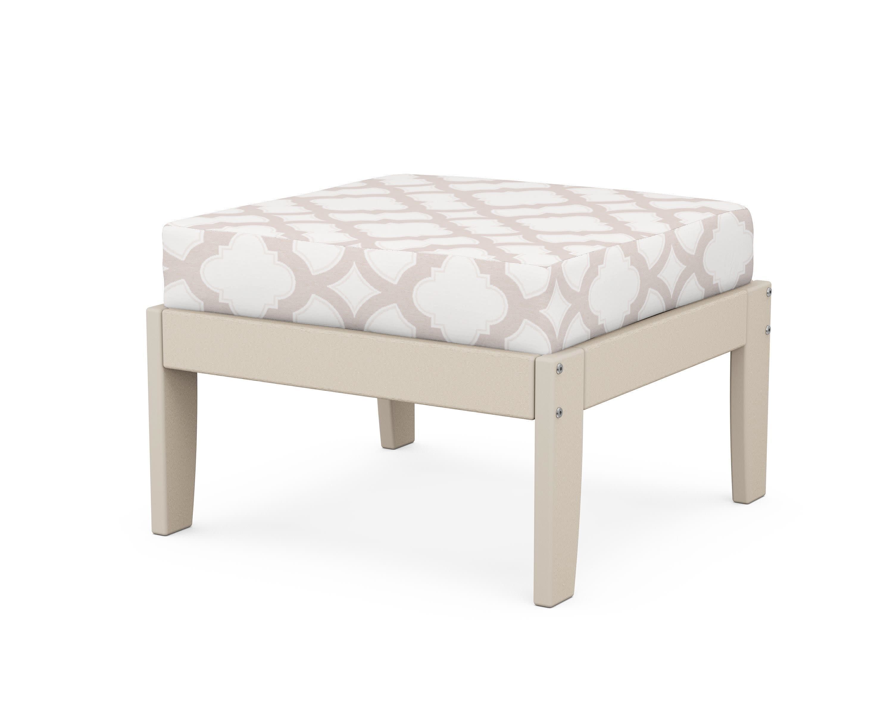 Modular Ottoman - Classic in Sand / Trellis Dune Burlap