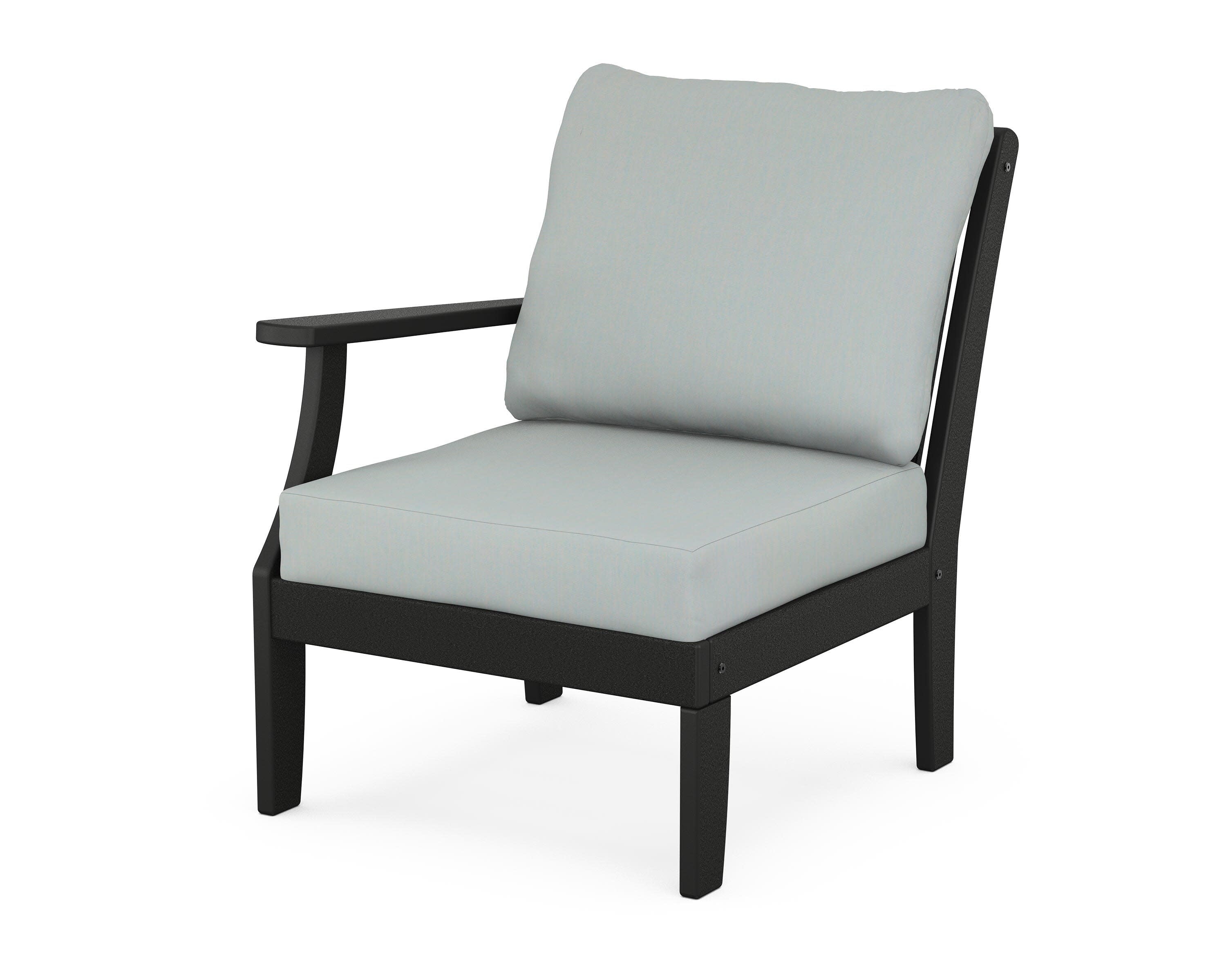 Braxton Modular Left Arm Chair in Black / Spa