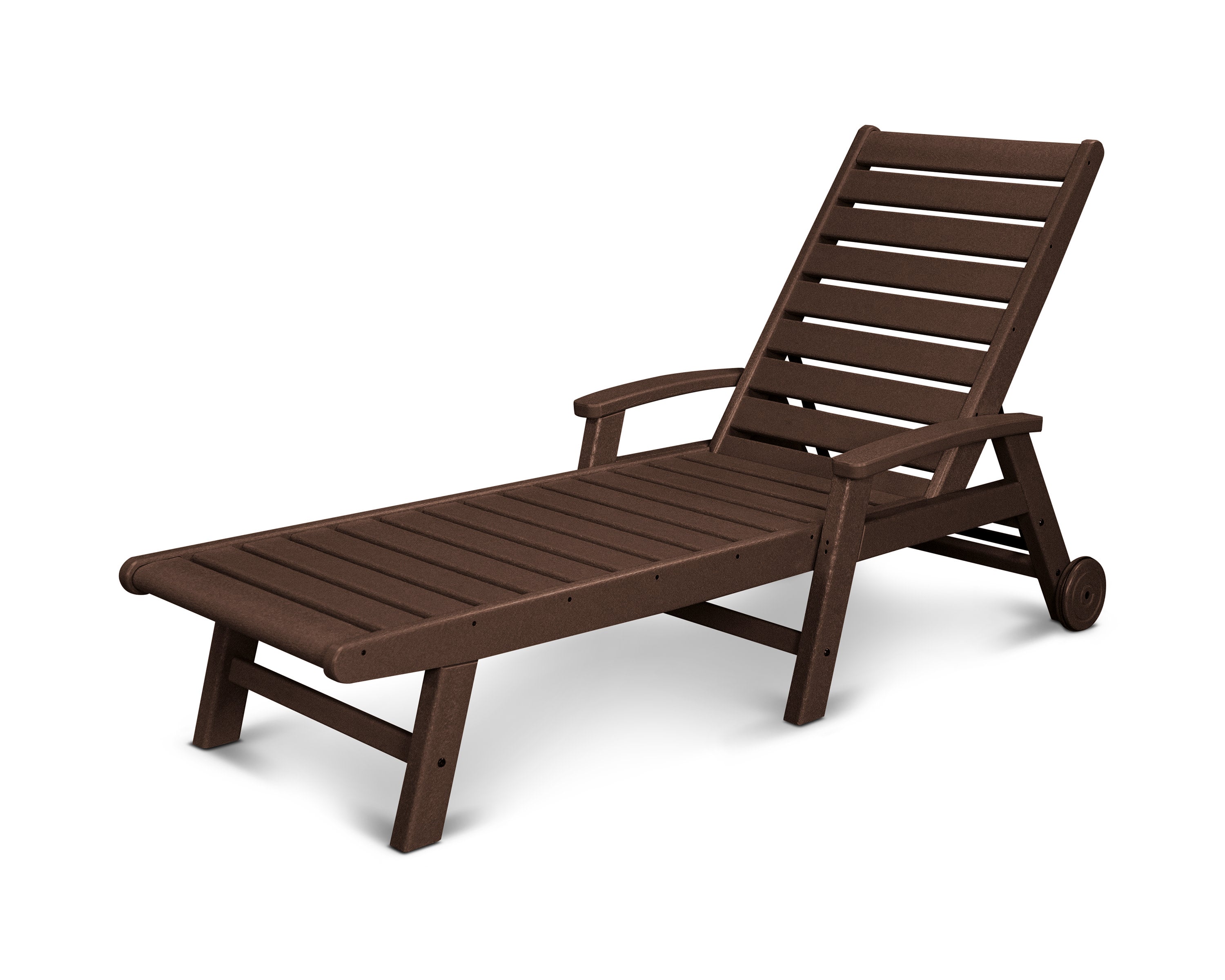 Signature Chaise with Wheels in Mahogany