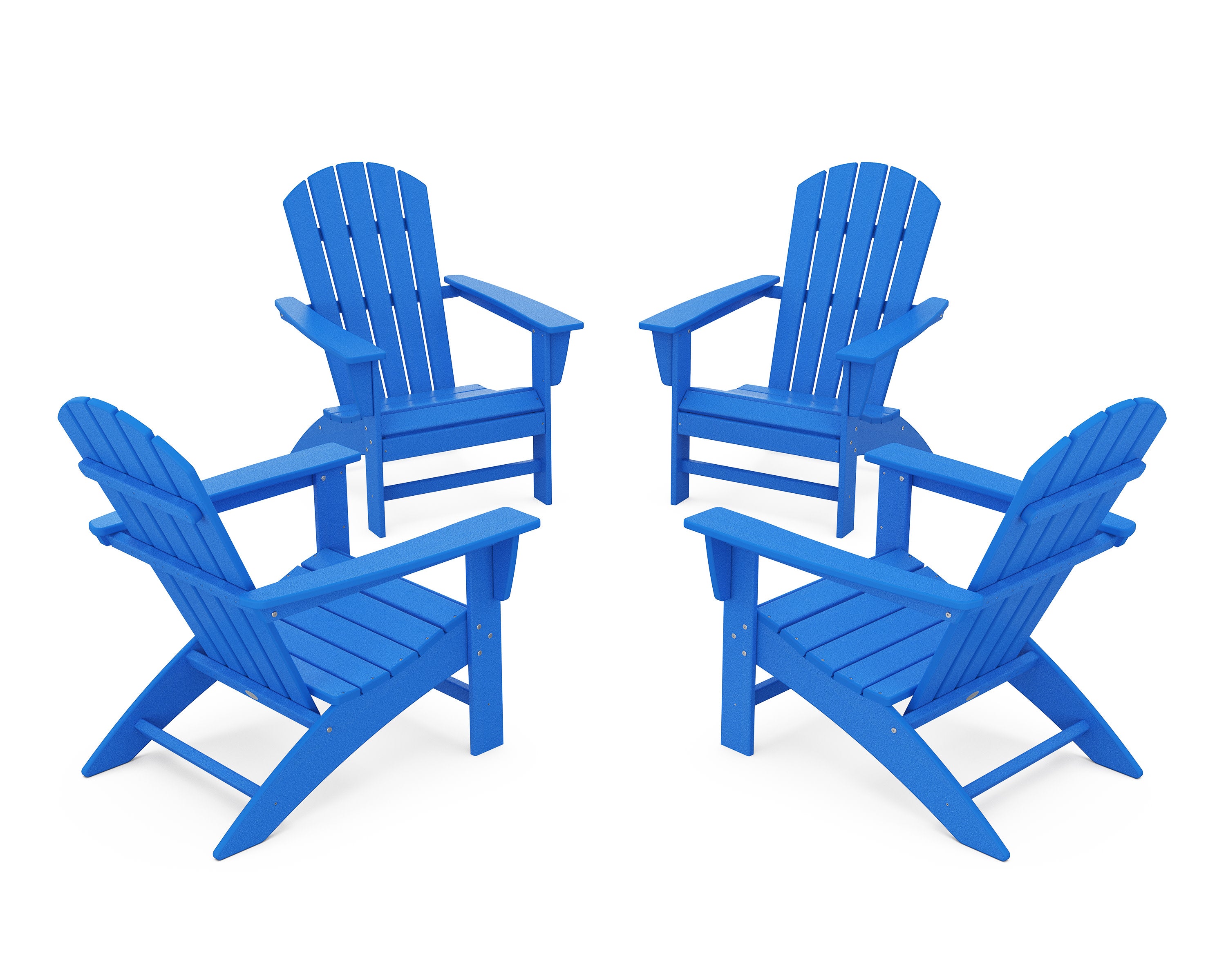 Nautical 4-Piece Adirondack Conversation Set in Pacific Blue