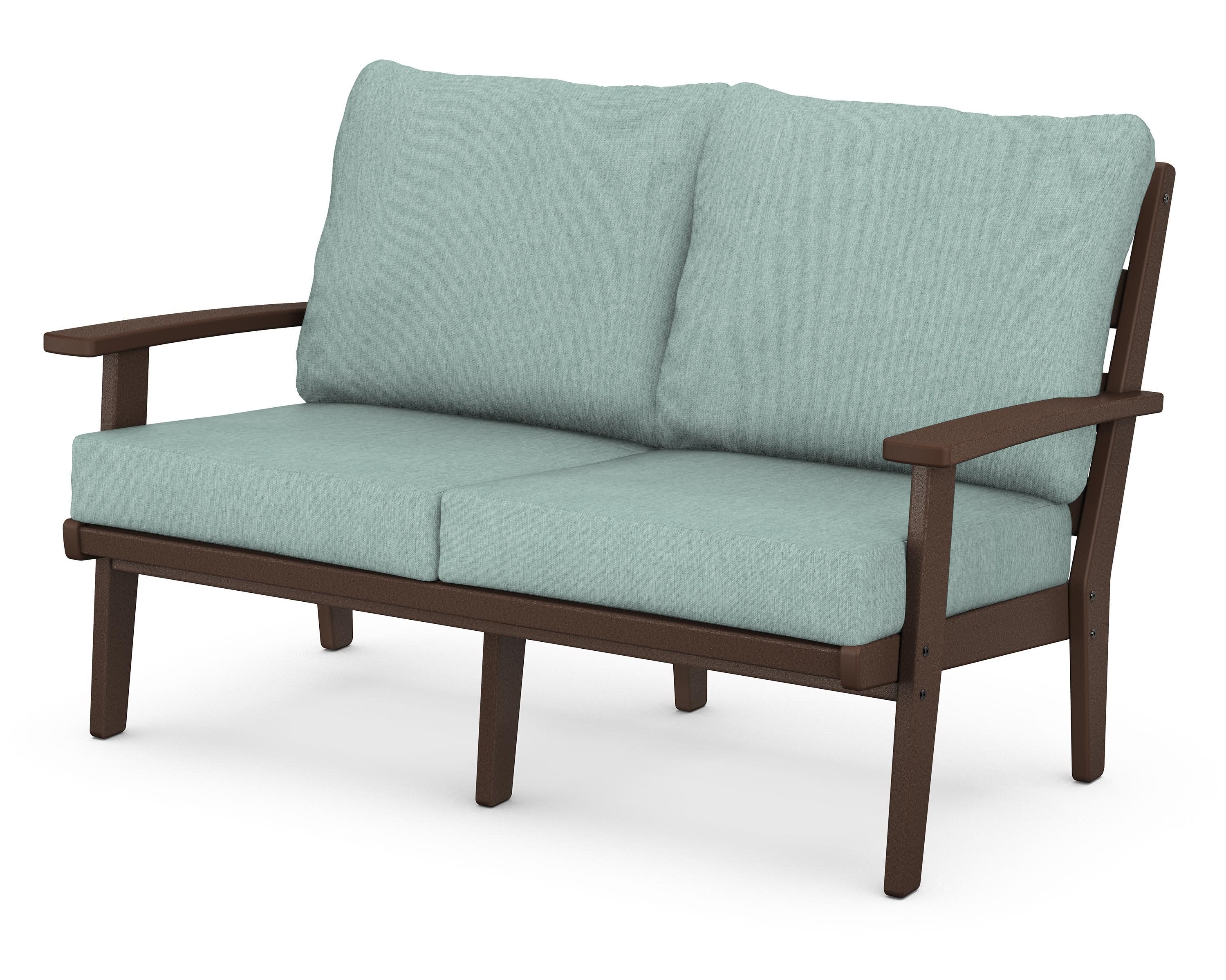 Grant Park Deep Seating Loveseat in Mahogany / Glacier Spa