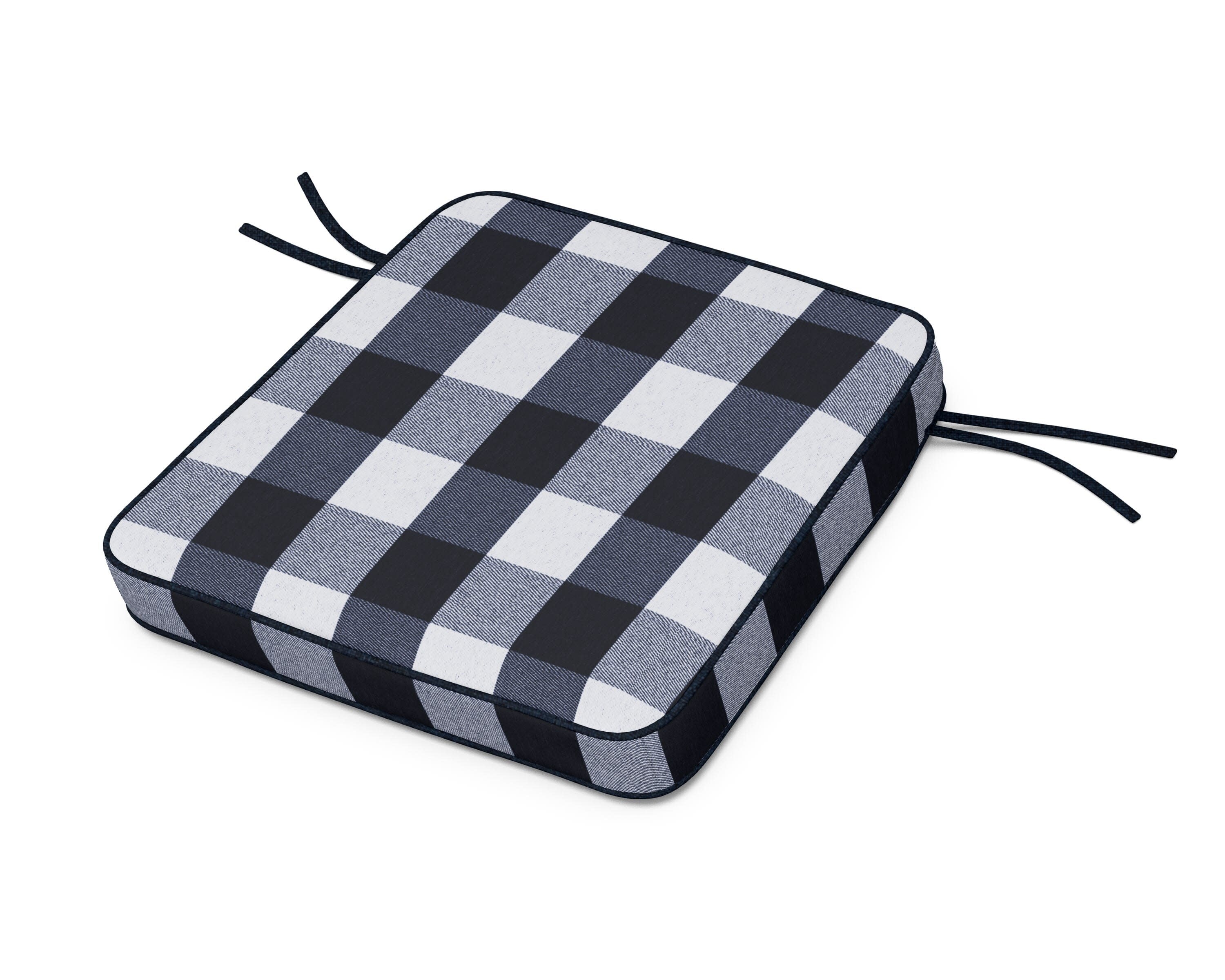 Acadia Dining Arm Seat Cushion in Buffalo Plaid Marine Indigo