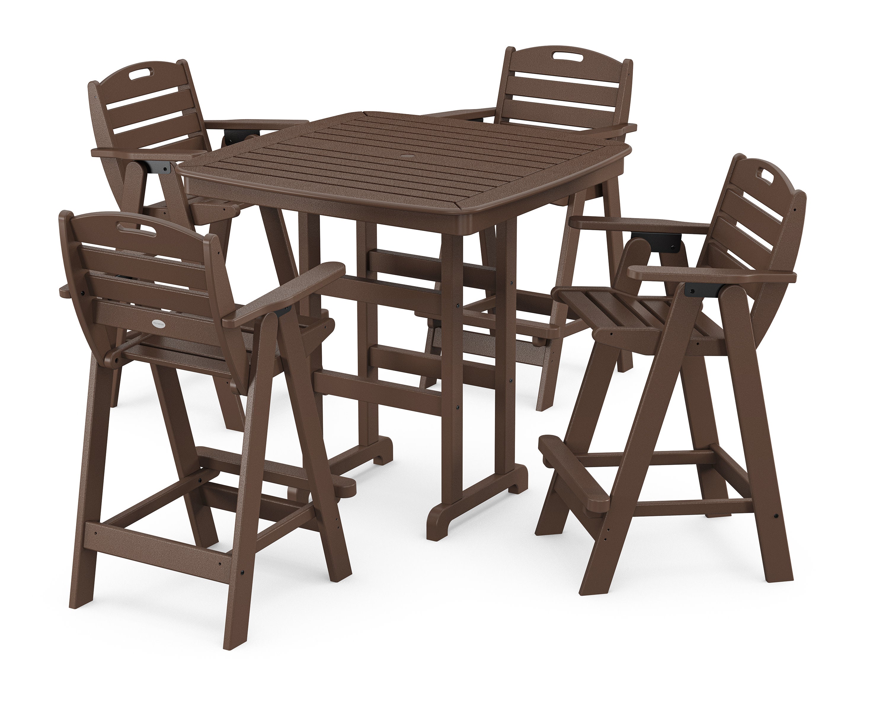 Nautical 5-Piece Bar Set in Mahogany
