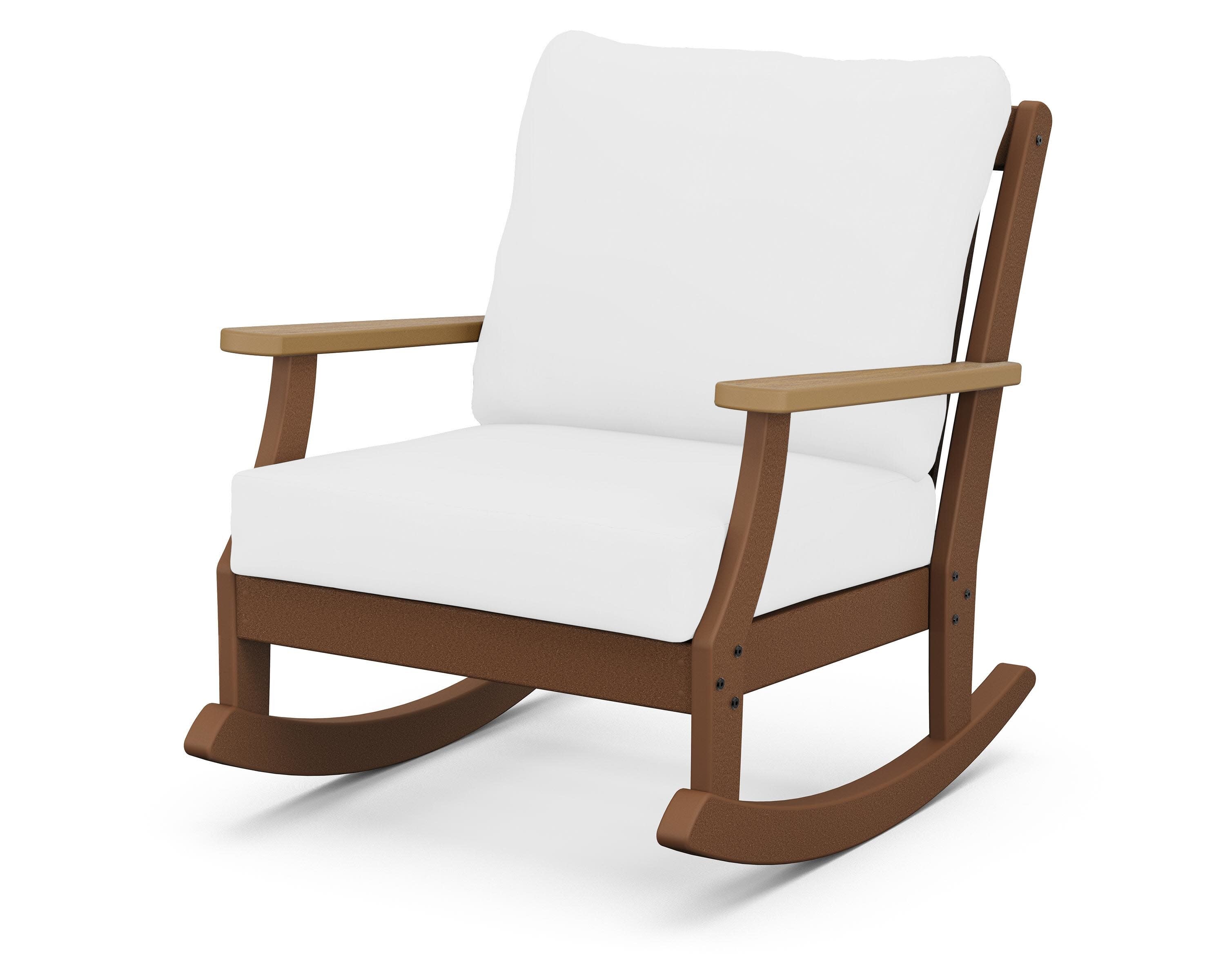 Braxton Deep Seating Rocking Chair in Teak / Natural / Natural