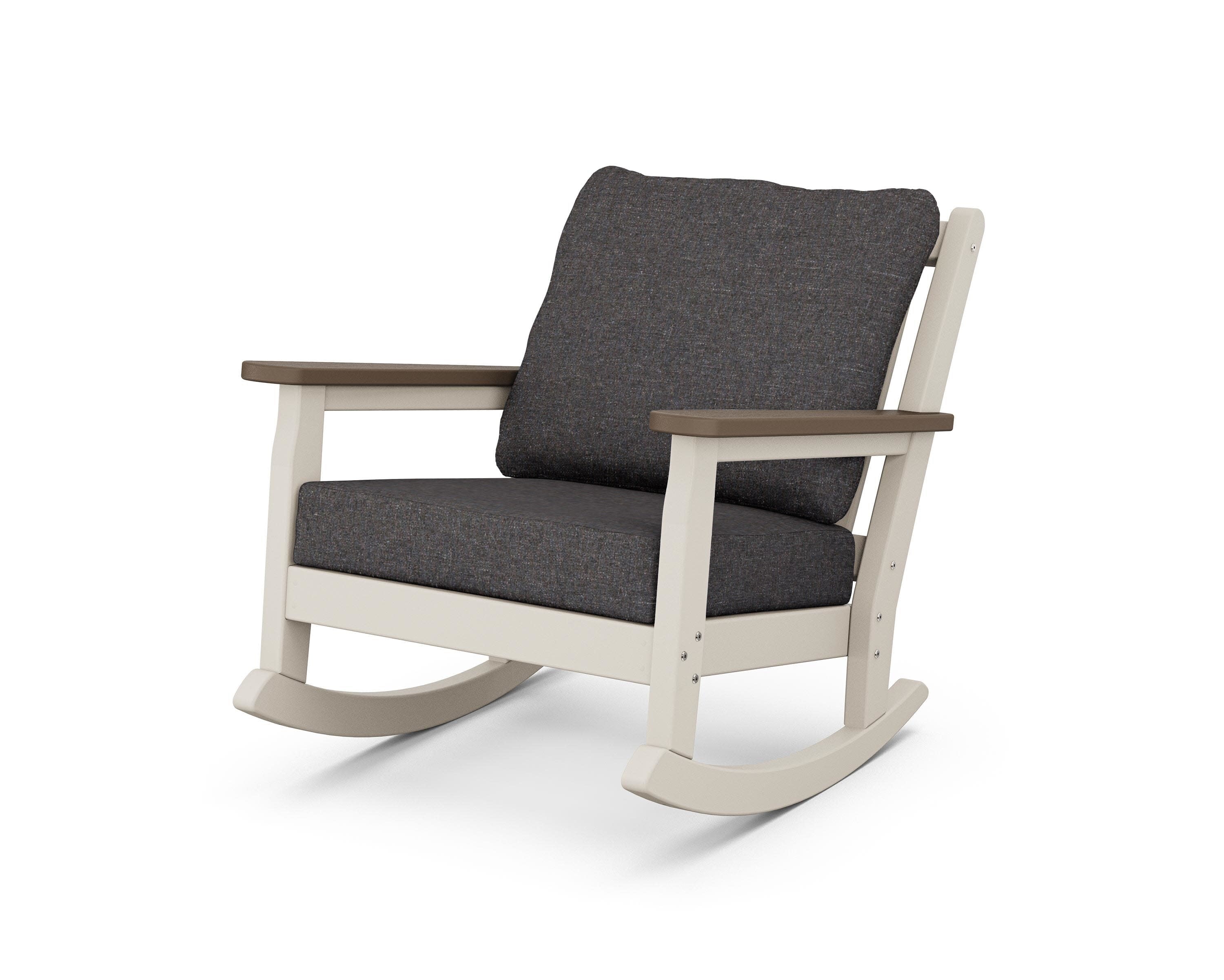 Chippendale Deep Seating Rocking Chair in Sand / Kona / Ash Charcoal