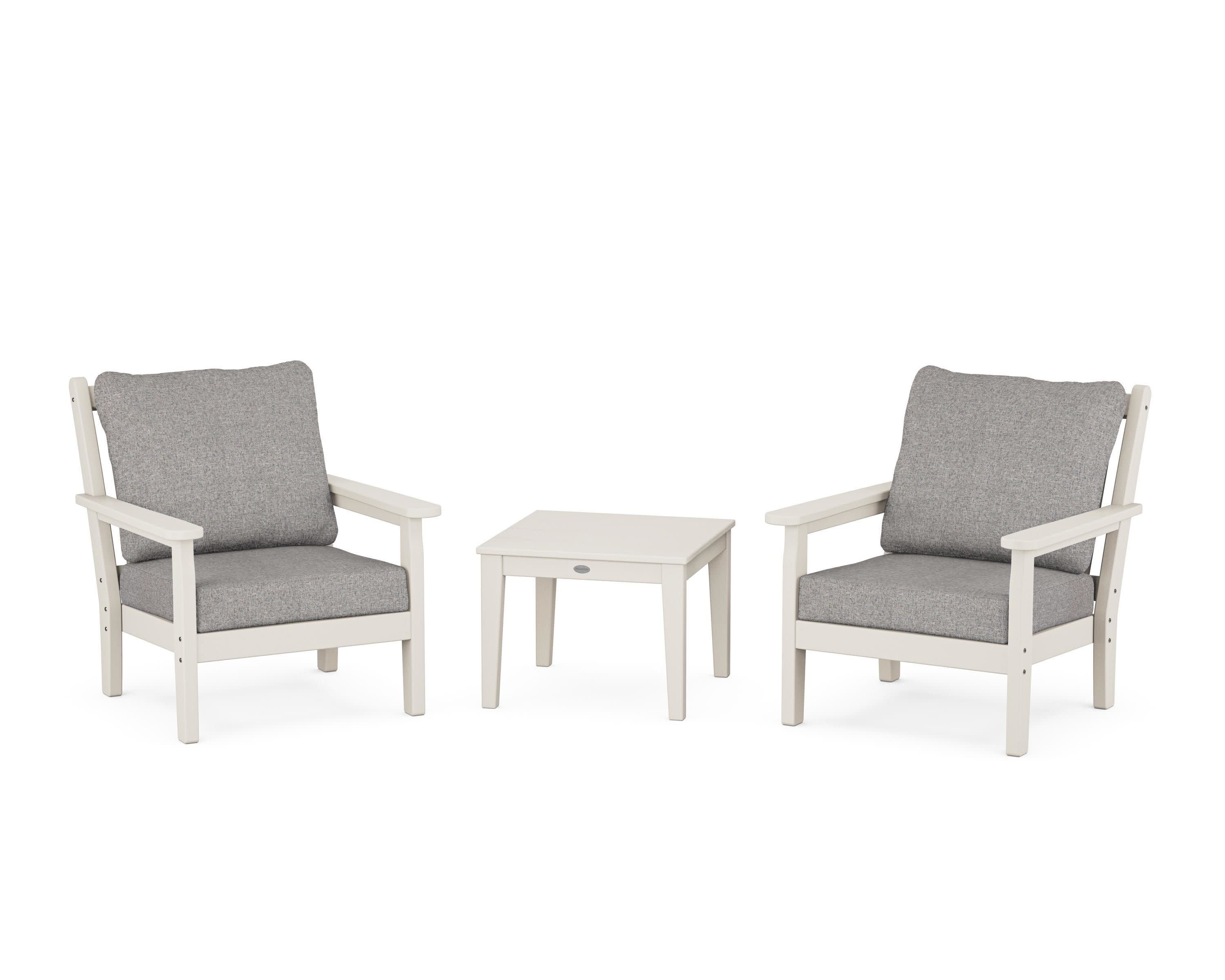 Chippendale 3-Piece Deep Seating Set in Sand / Grey Mist