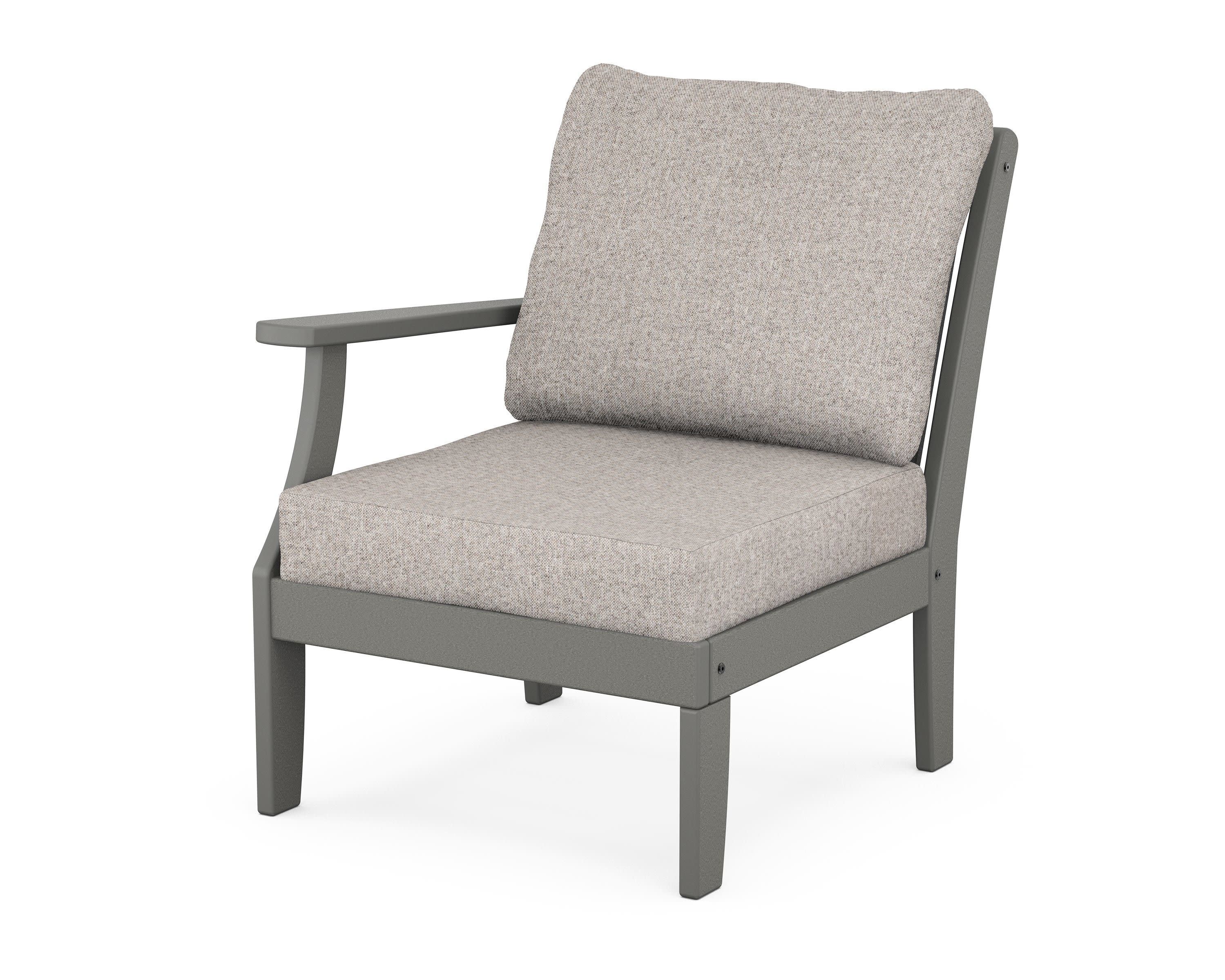 Braxton Modular Left Arm Chair in Slate Grey / Weathered Tweed