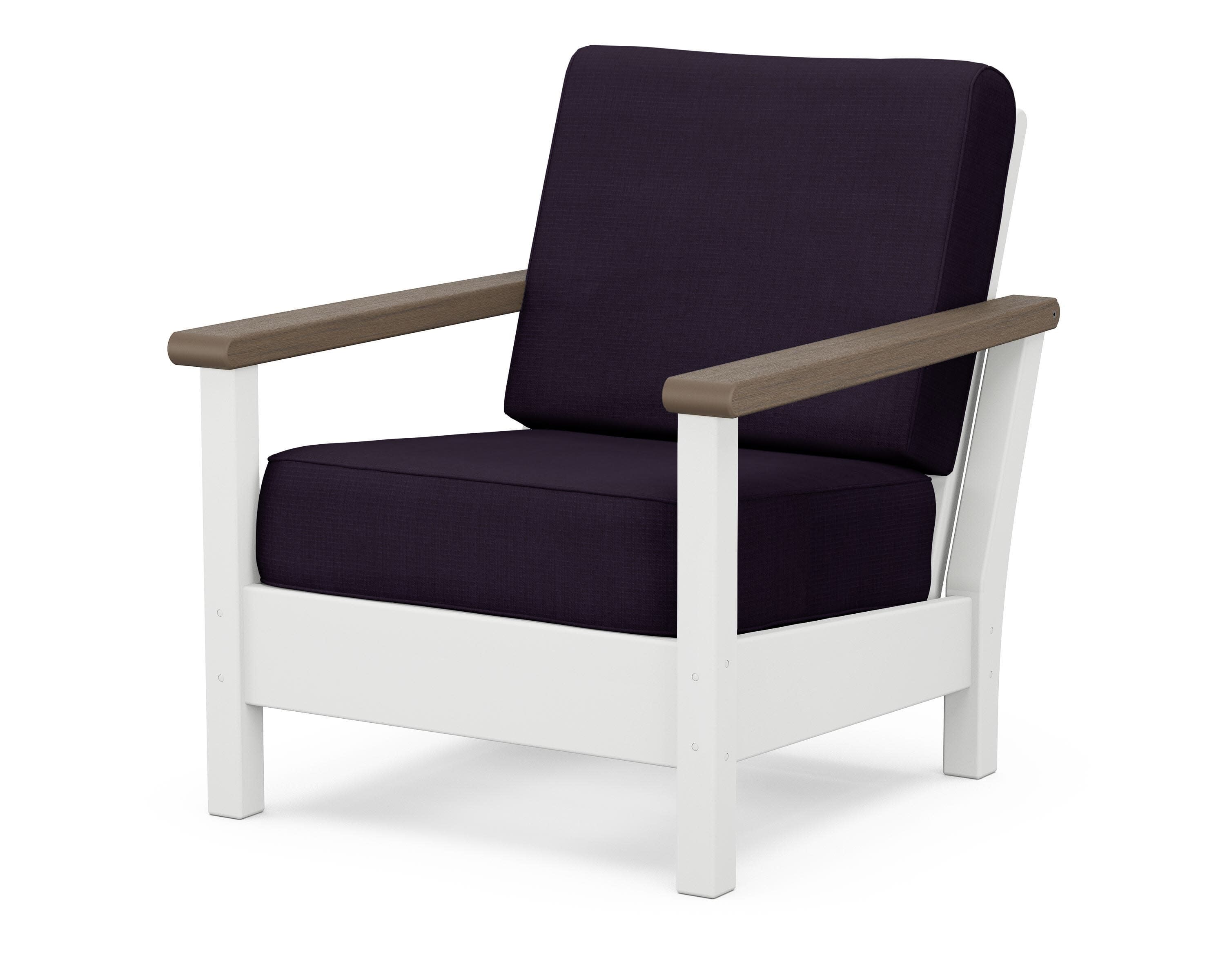 Harbour Deep Seating Chair in White / Kona / Navy Linen