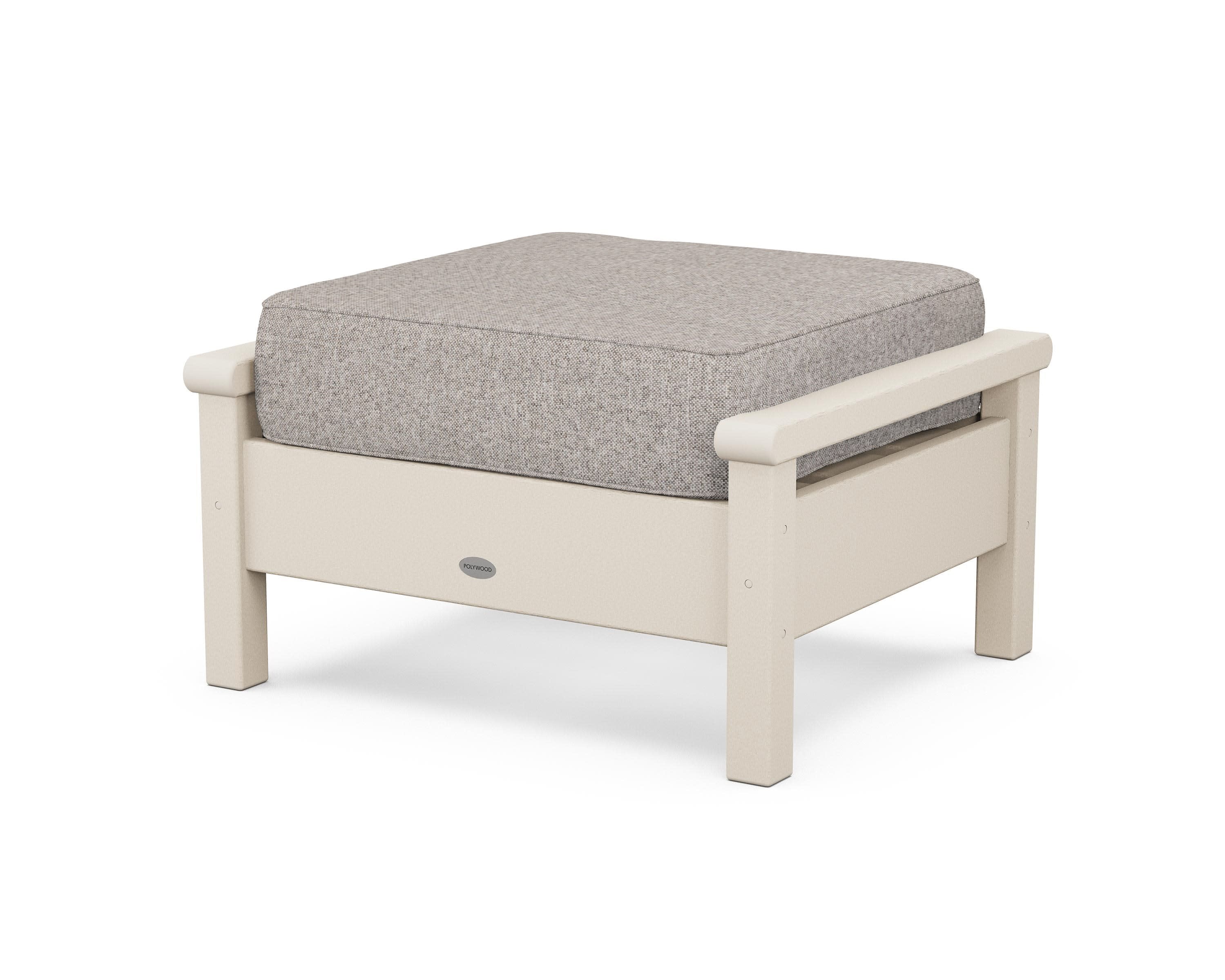 Harbour Deep Seating Ottoman in Sand / Weathered Tweed