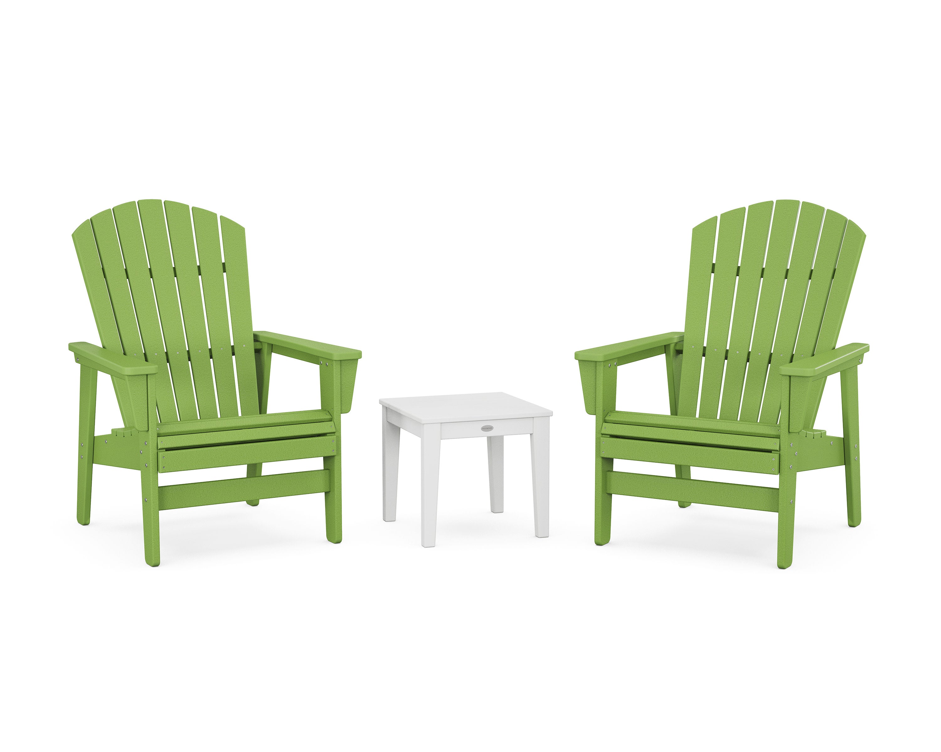 3-Piece Nautical Grand Upright Adirondack Set in Lime / White