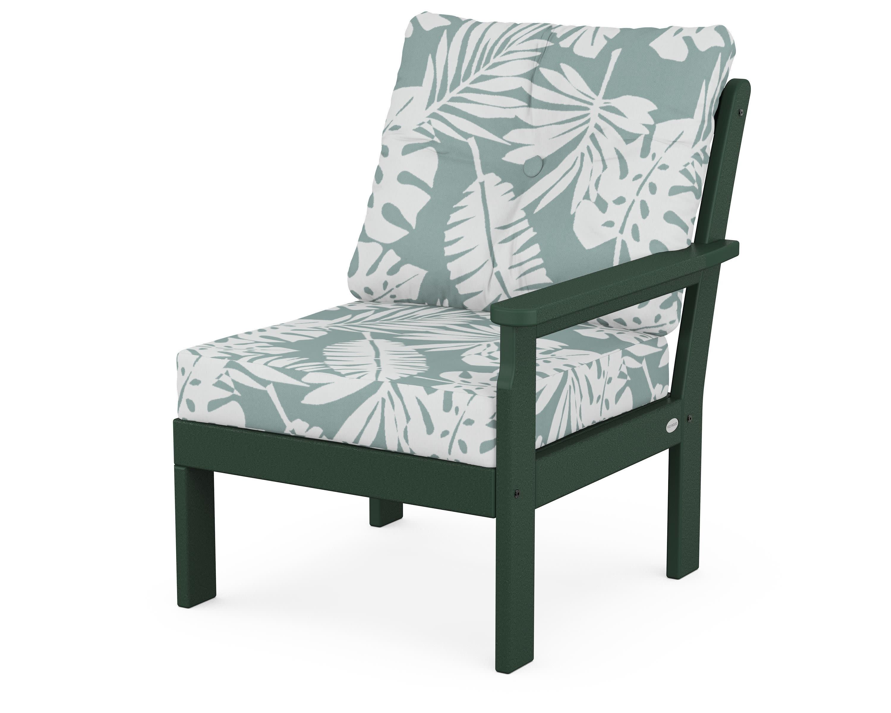 Vineyard Modular Right Arm Chair in Green / Leaf Glacier Spa