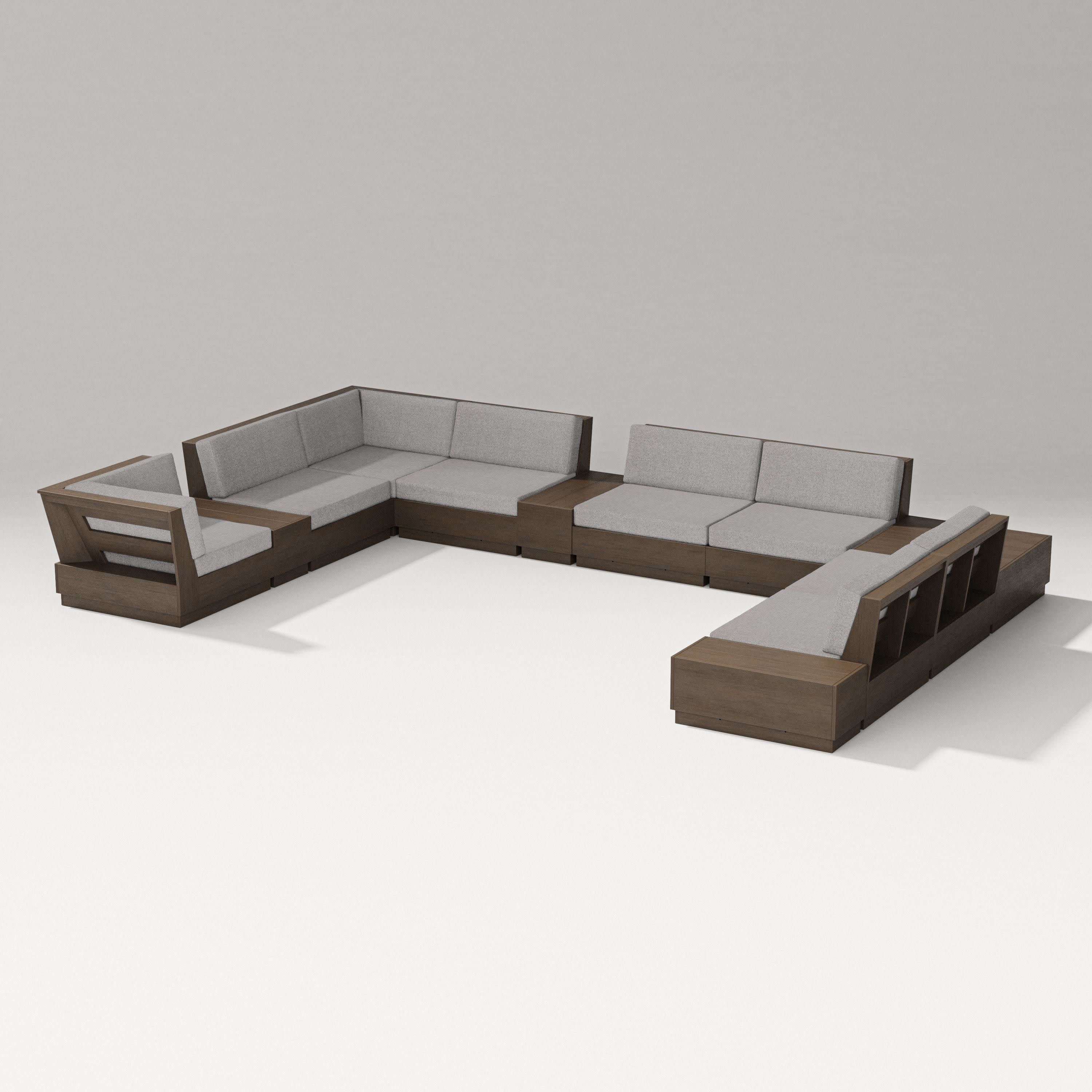 Elevate 12-Piece Conversation Sectional Set in Kona / Grey Mist