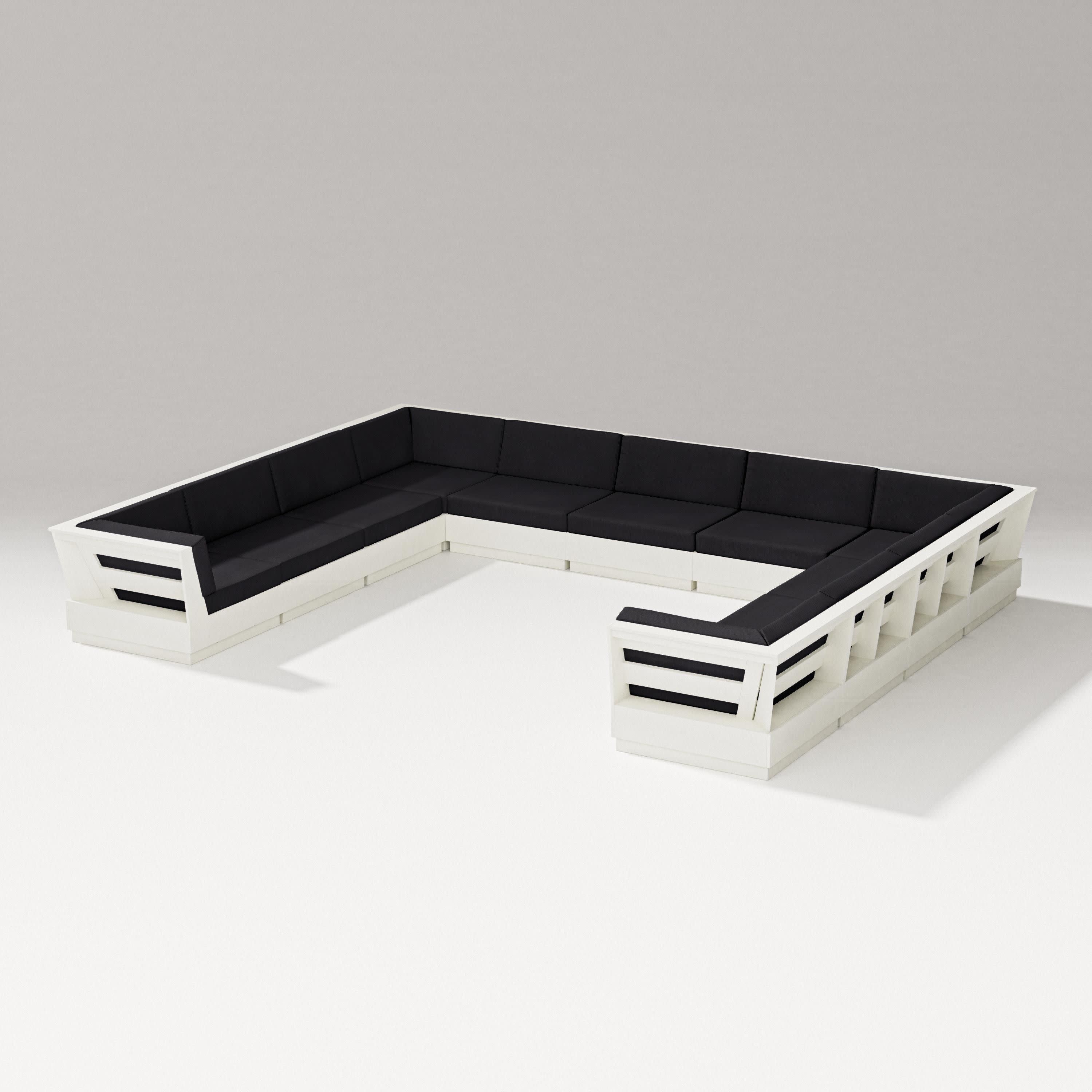 Elevate Large U-Shaped Sectional in Vintage White / Midnight Linen