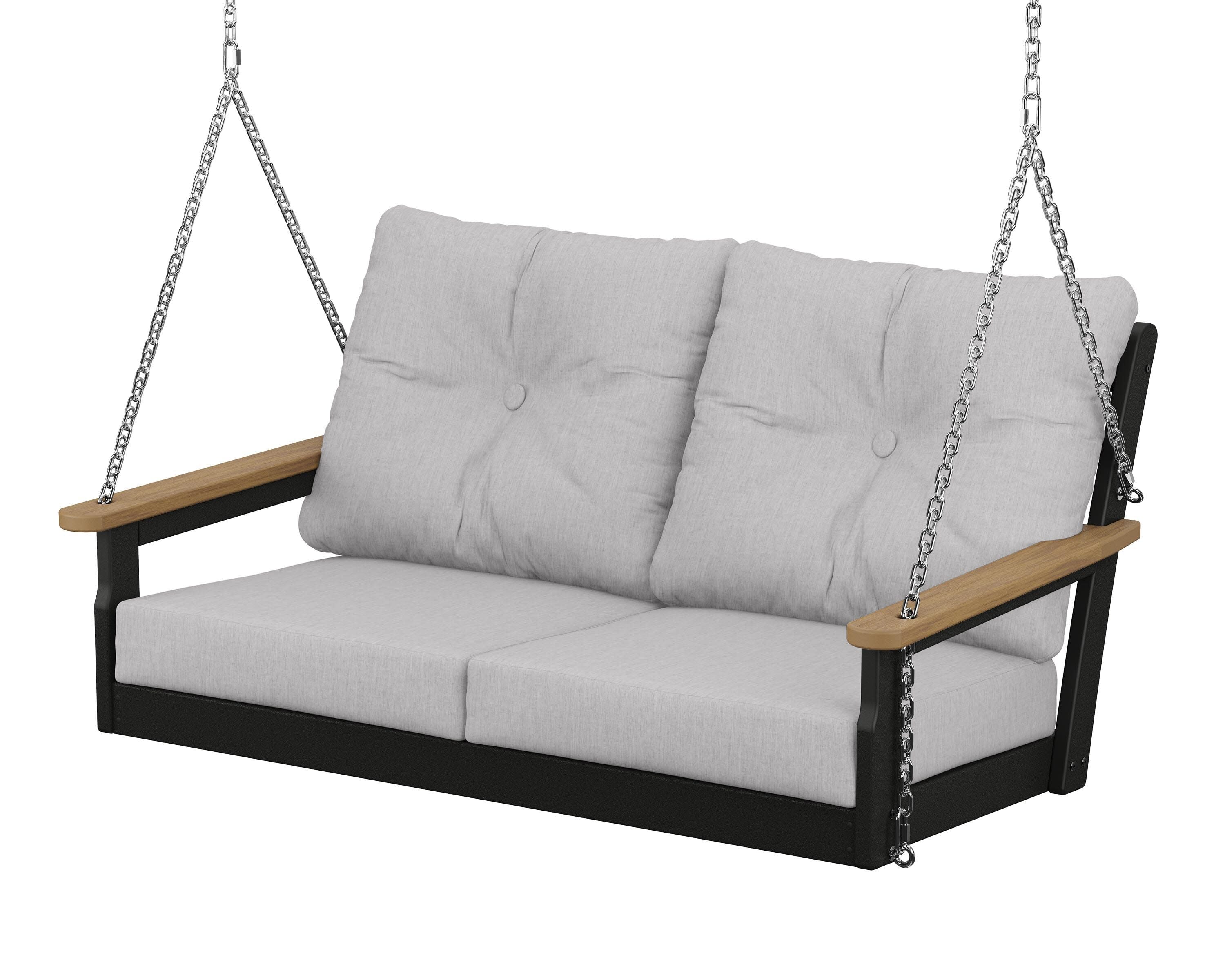Vineyard Deep Seating Swing in Black / Natural / Granite