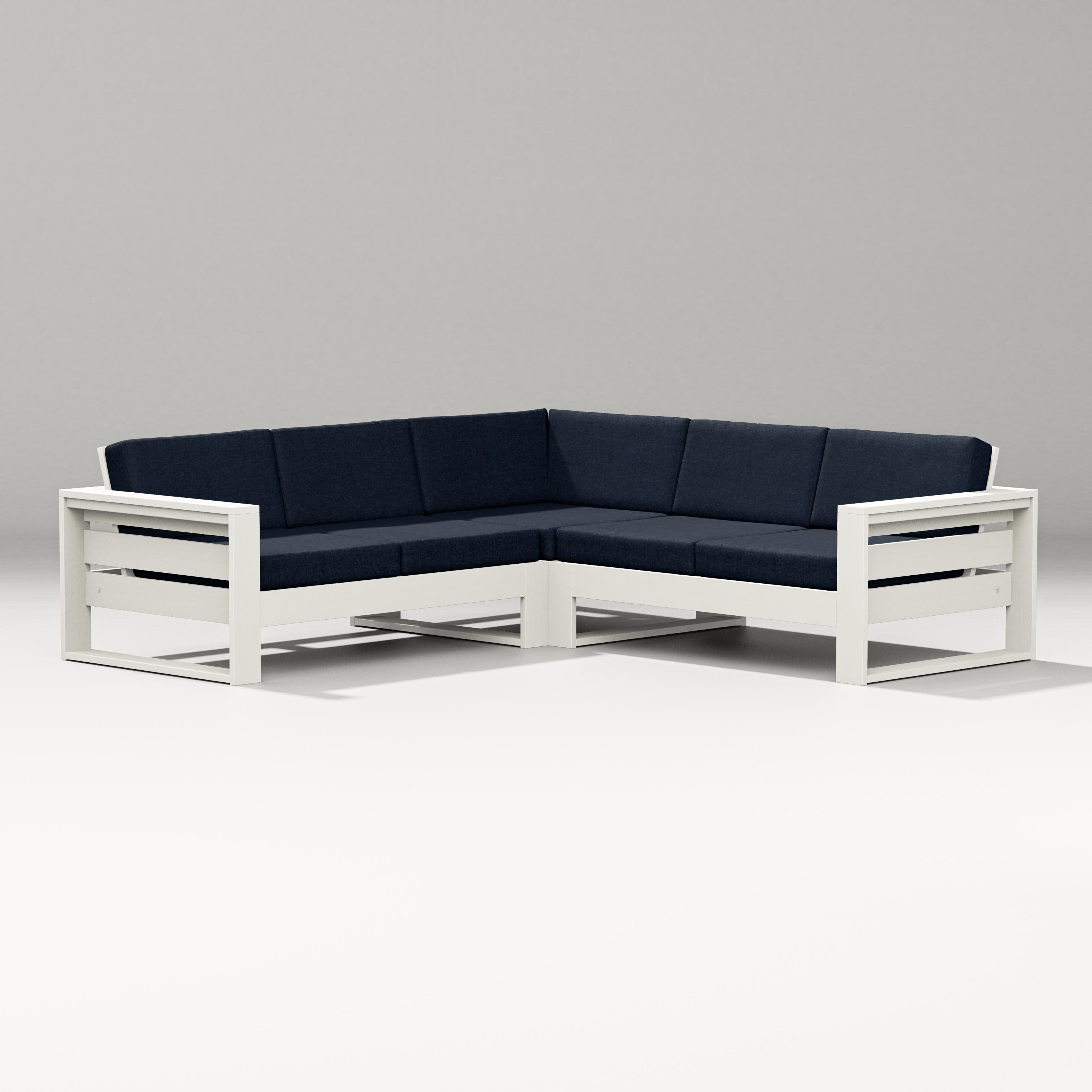 Latitude Corner Sectional in Vintage White / Marine Indigo