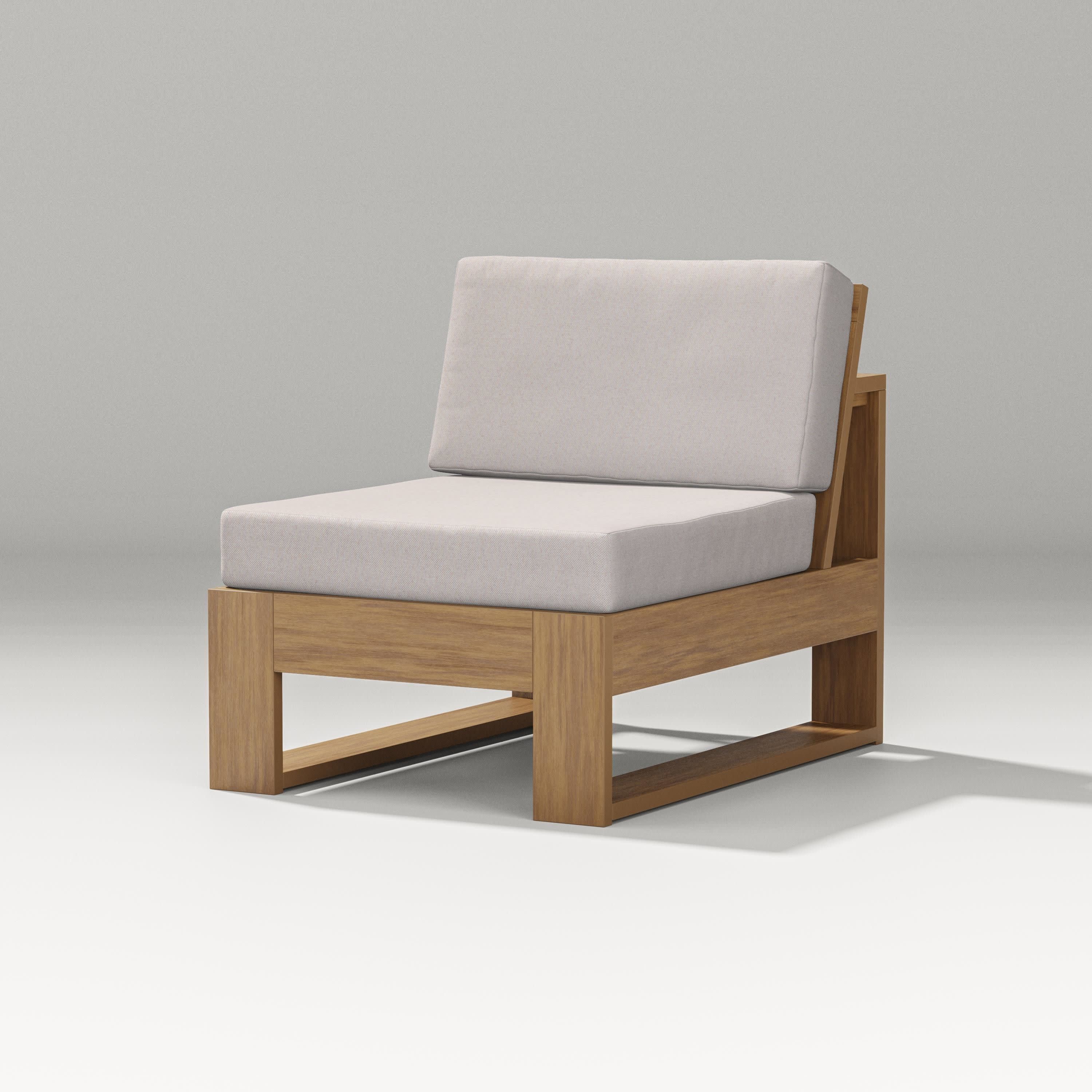 Latitude Modular Armless Chair in Natural / Dune Burlap