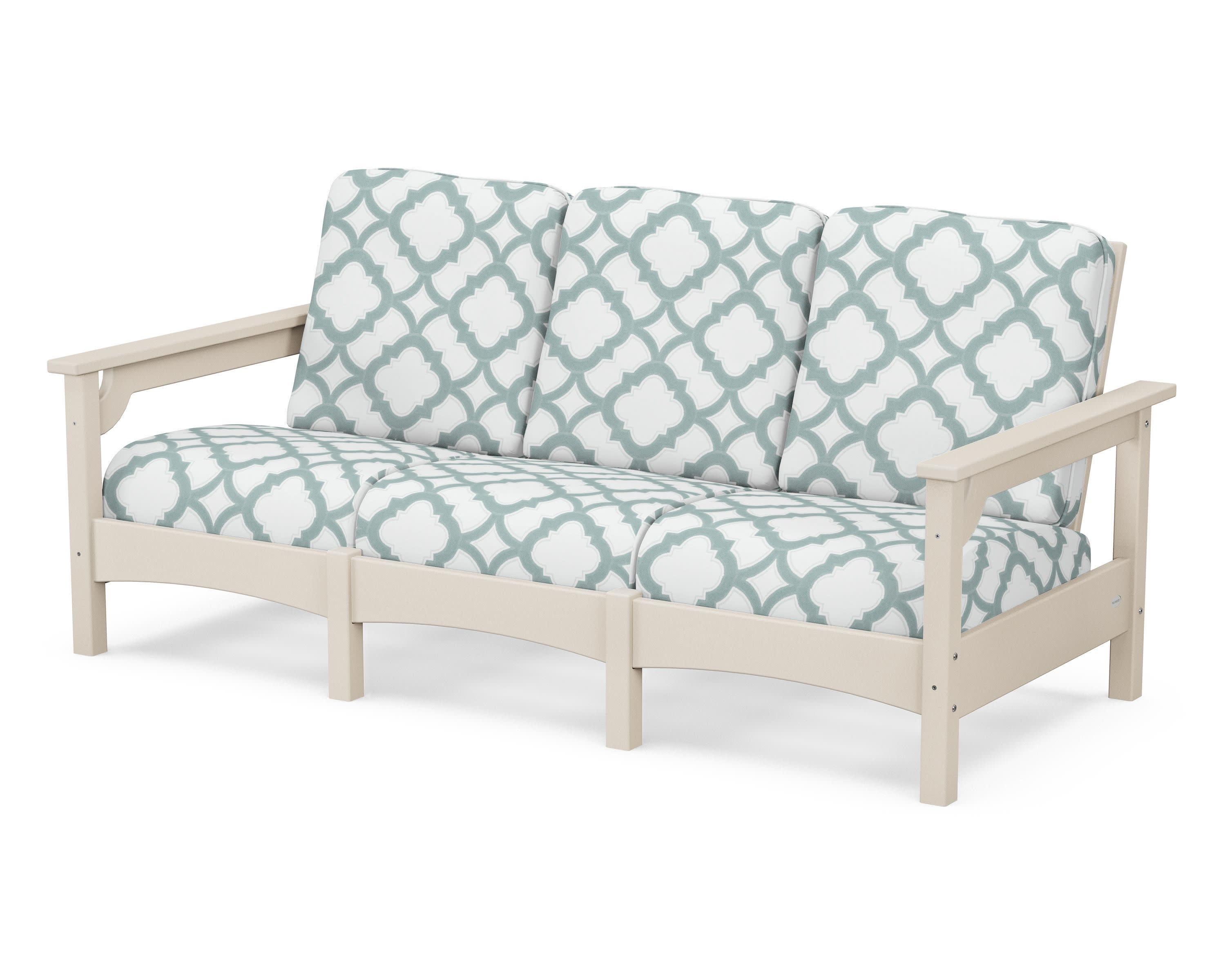 Club Sofa in Sand / Trellis Glacier Spa