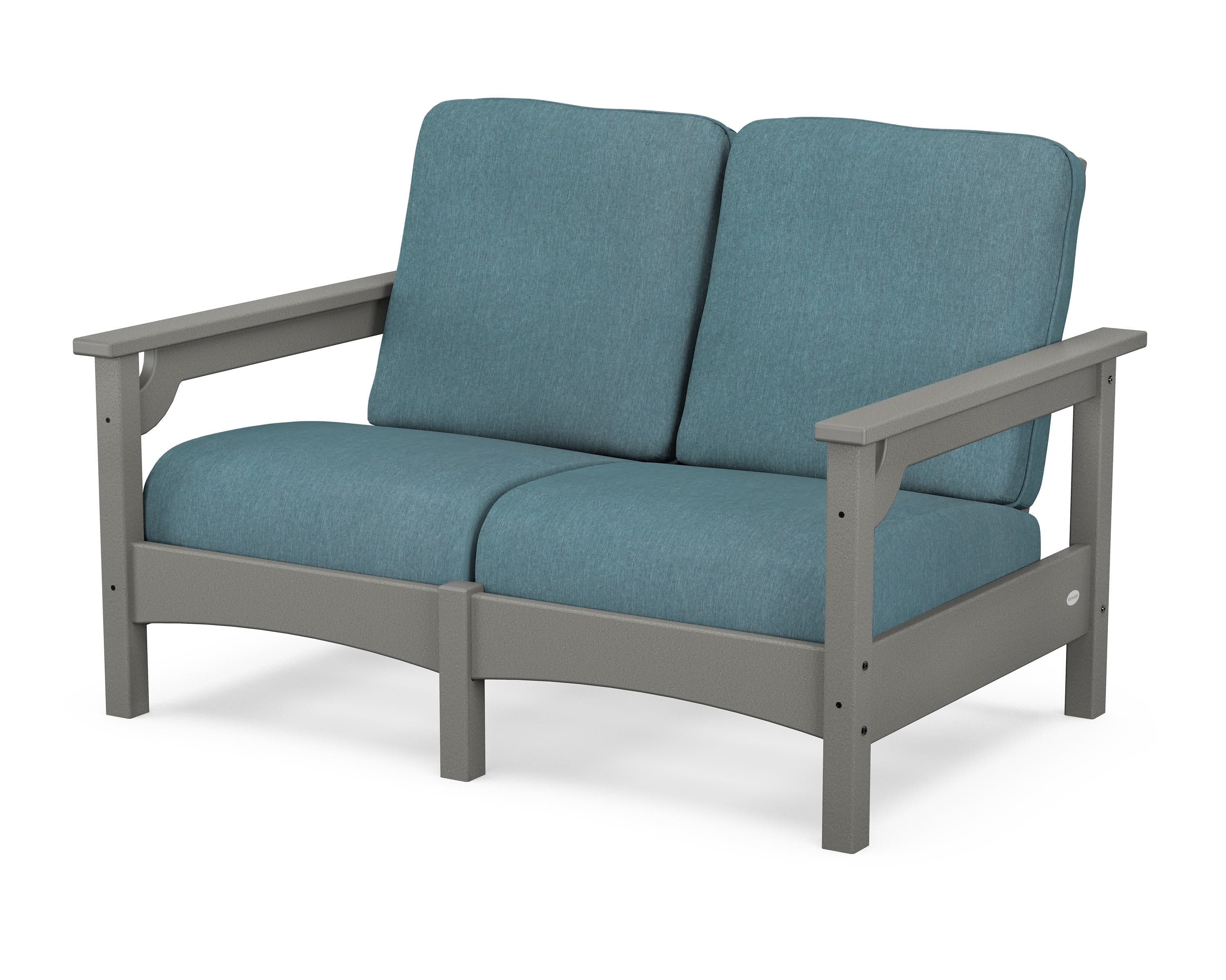 Club Loveseat in Slate Grey / Ocean Teal