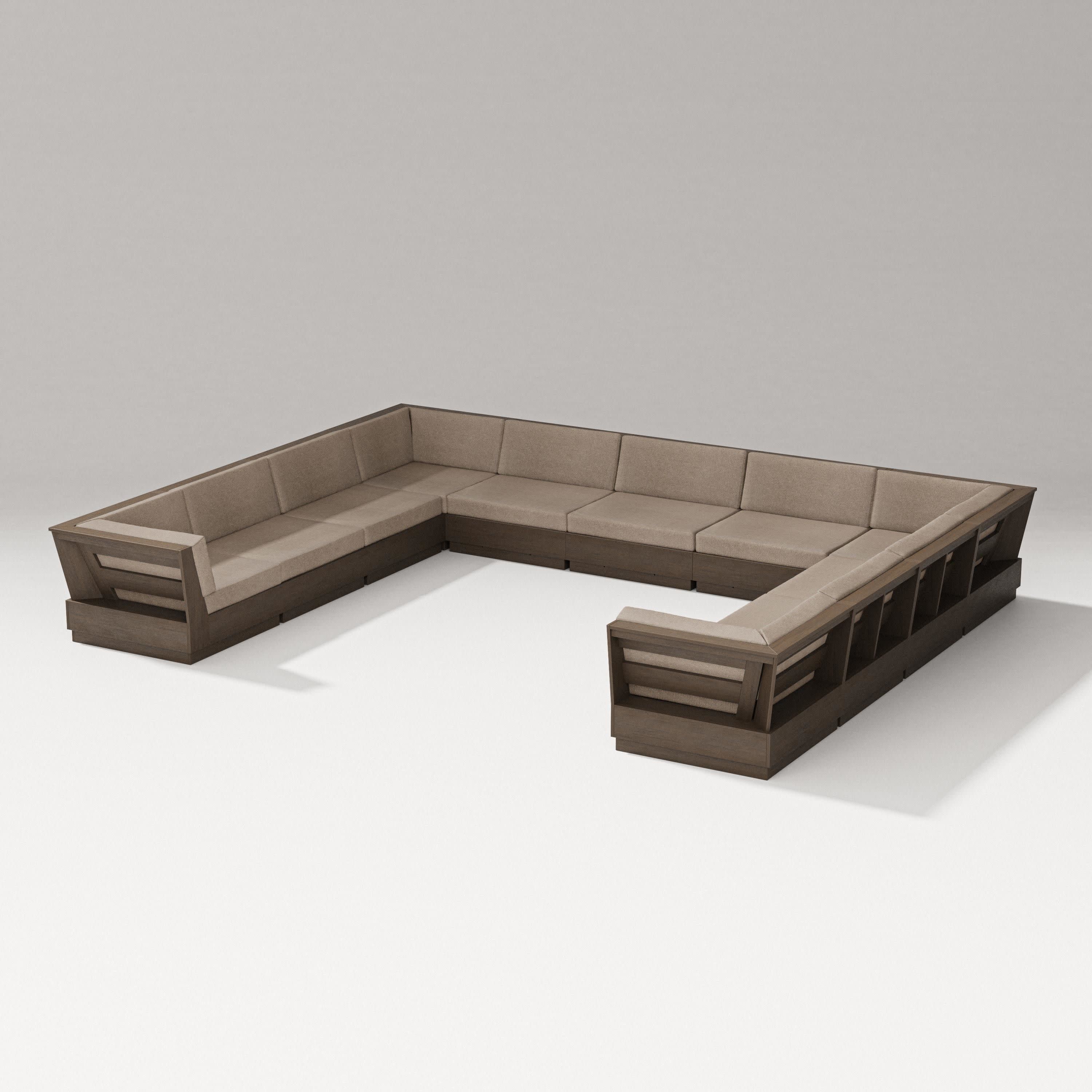 Elevate Large U-Shaped Sectional in Kona / Spiced Burlap