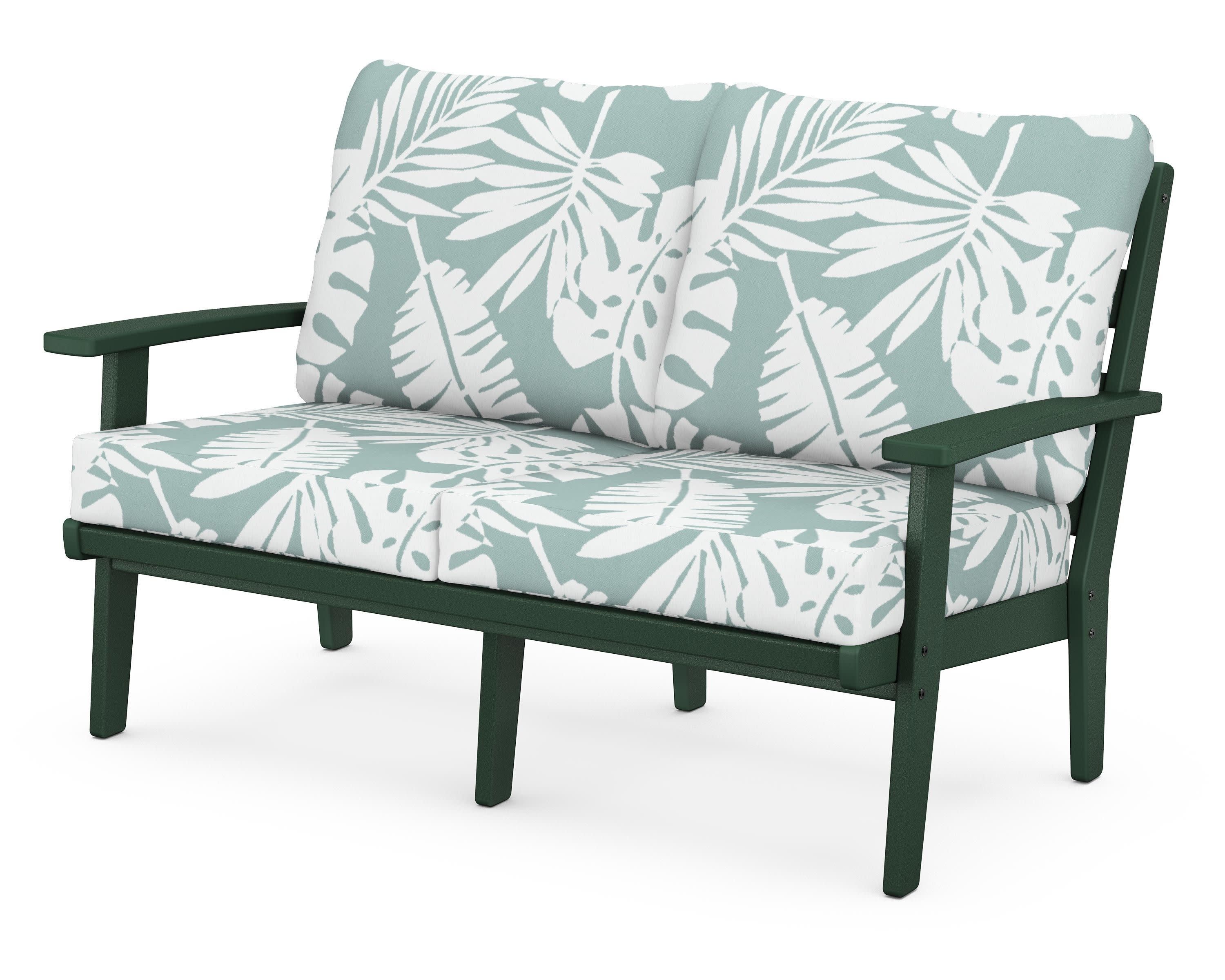 Grant Park Deep Seating Loveseat in Green / Leaf Glacier Spa