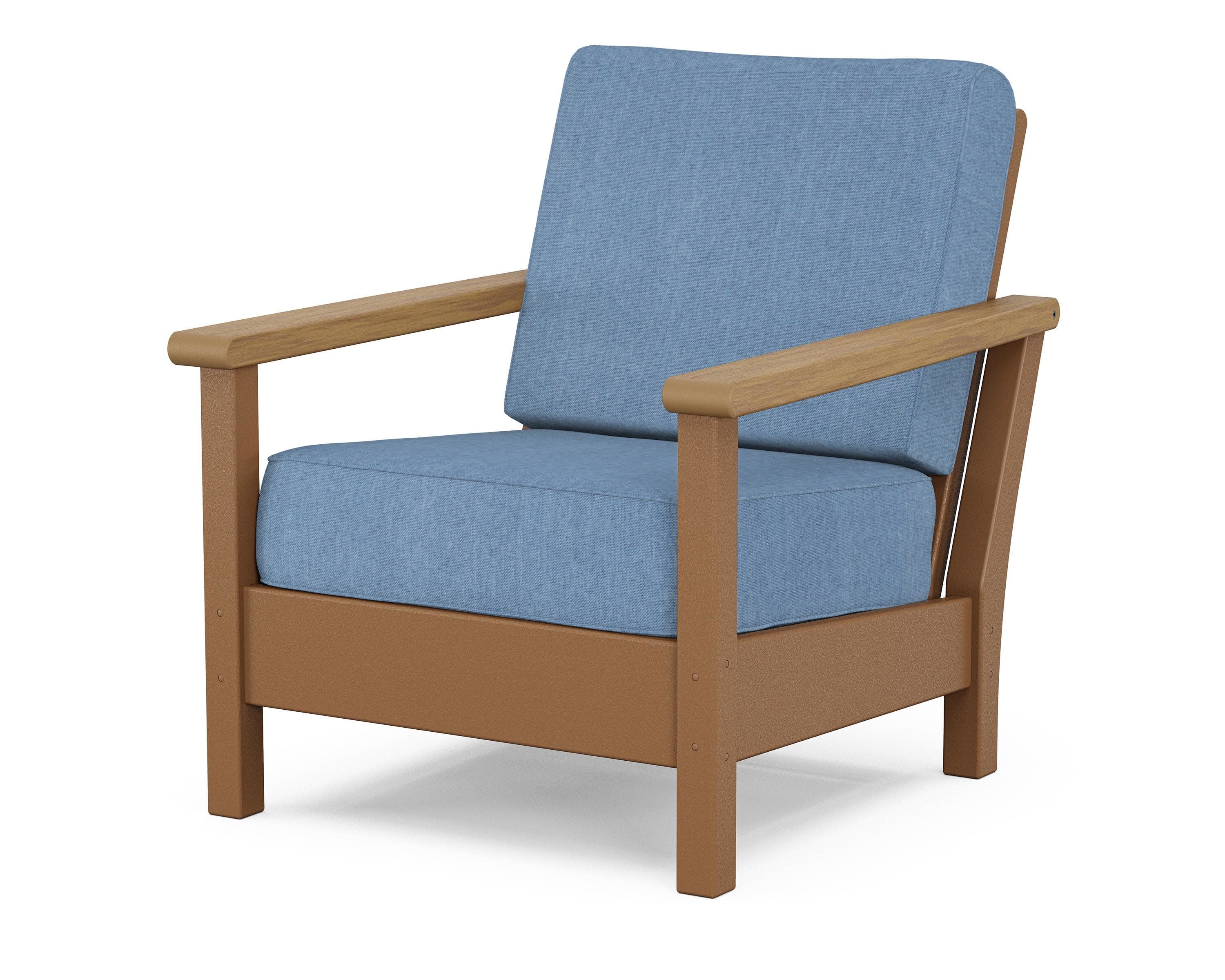 Harbour Deep Seating Chair in Teak / Natural / Sky Blue