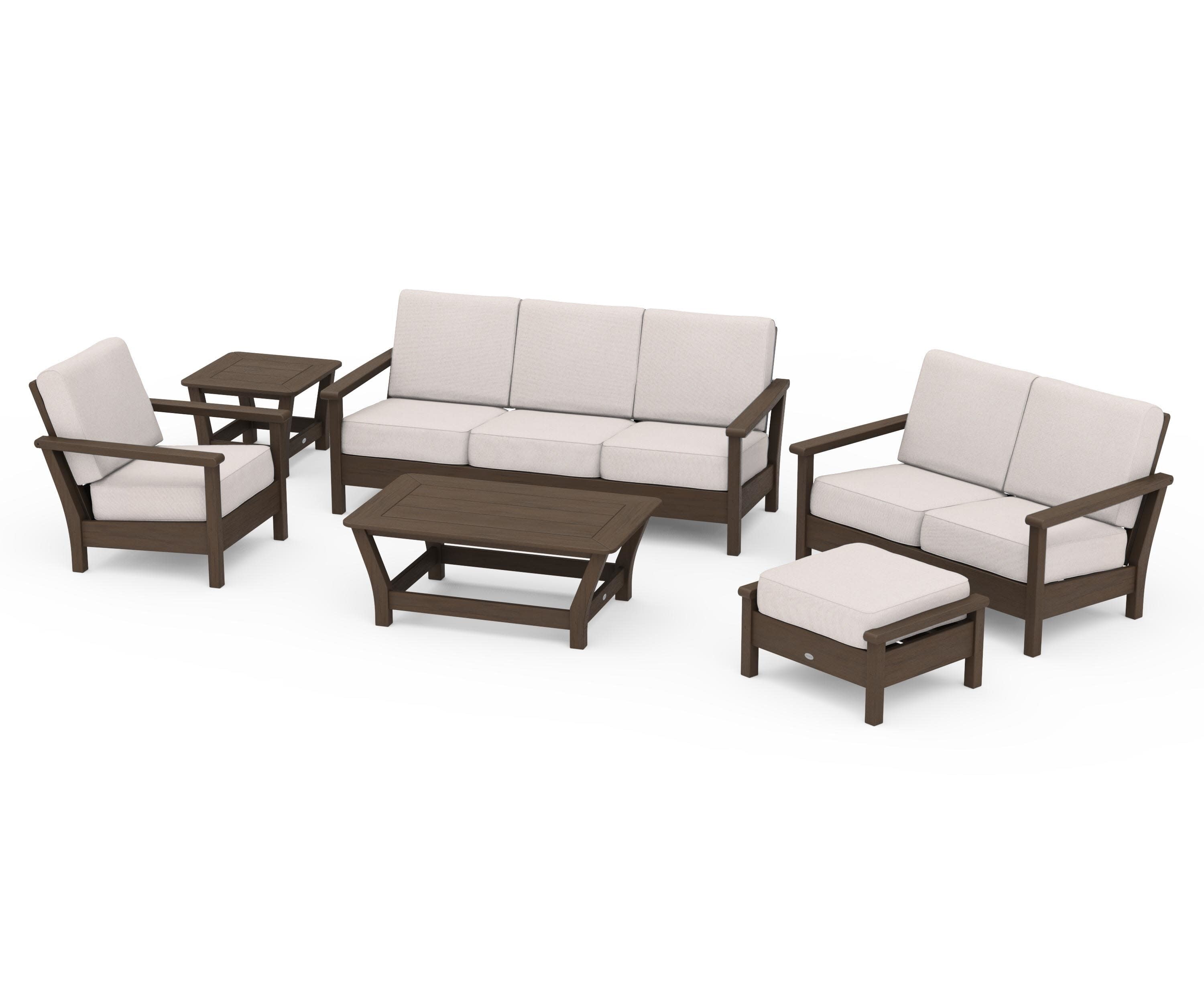 Harbour 6-Piece Outdoor Living Set in Kona / Dune Burlap