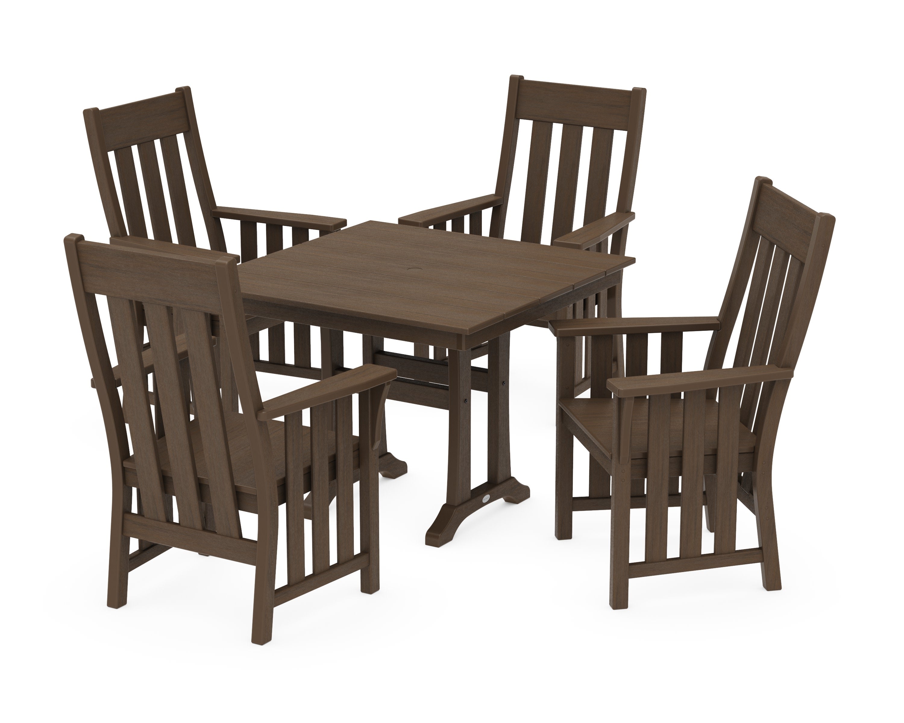 Acadia 5-Piece Farmhouse Dining Set with Trestle Legs in Kona