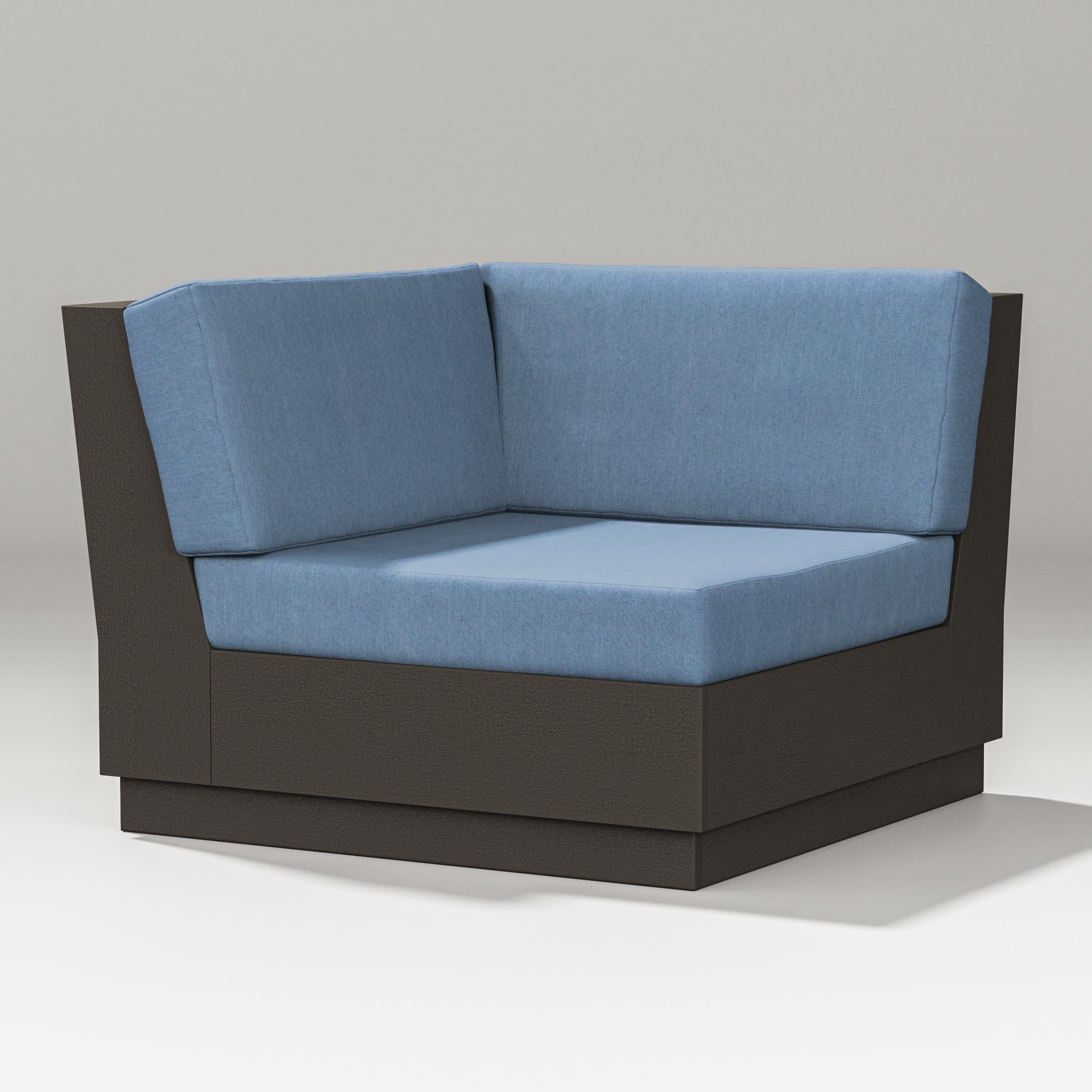 Elevate Modular Corner Chair in Vintage Coffee / Sky Blue