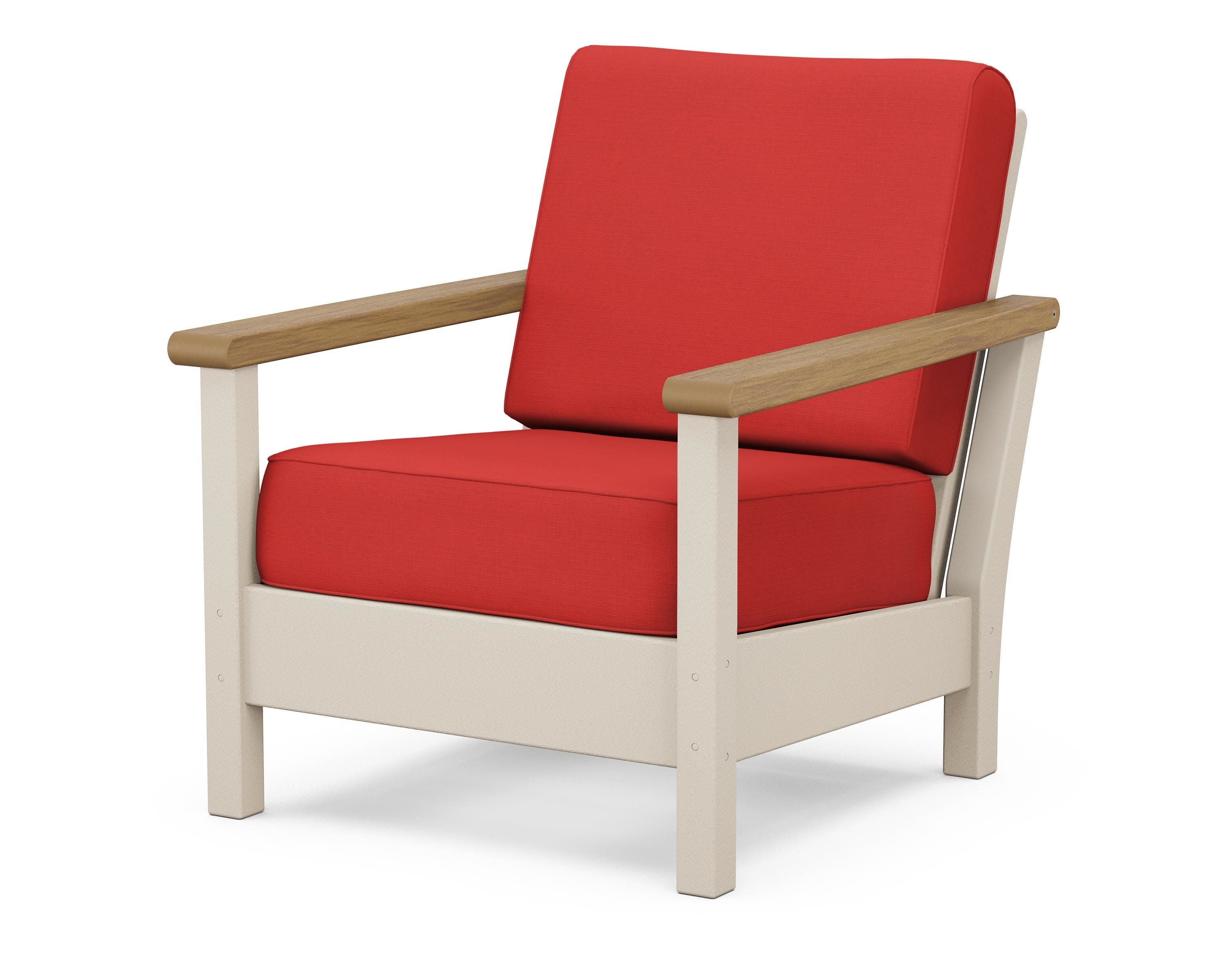 Harbour Deep Seating Chair in Sand / Natural / Crimson Linen