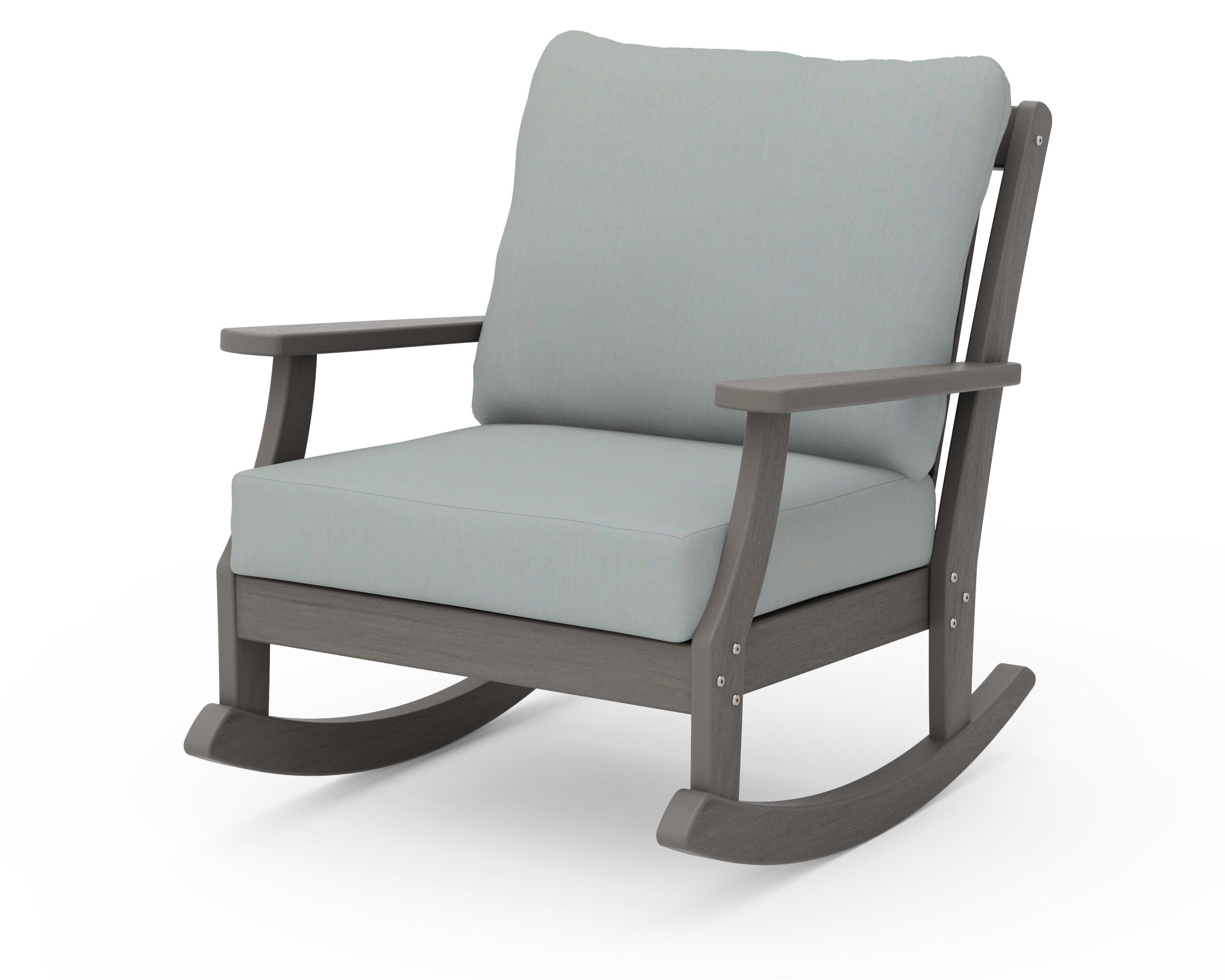 Braxton Deep Seating Rocking Chair in Driftwood / Spa