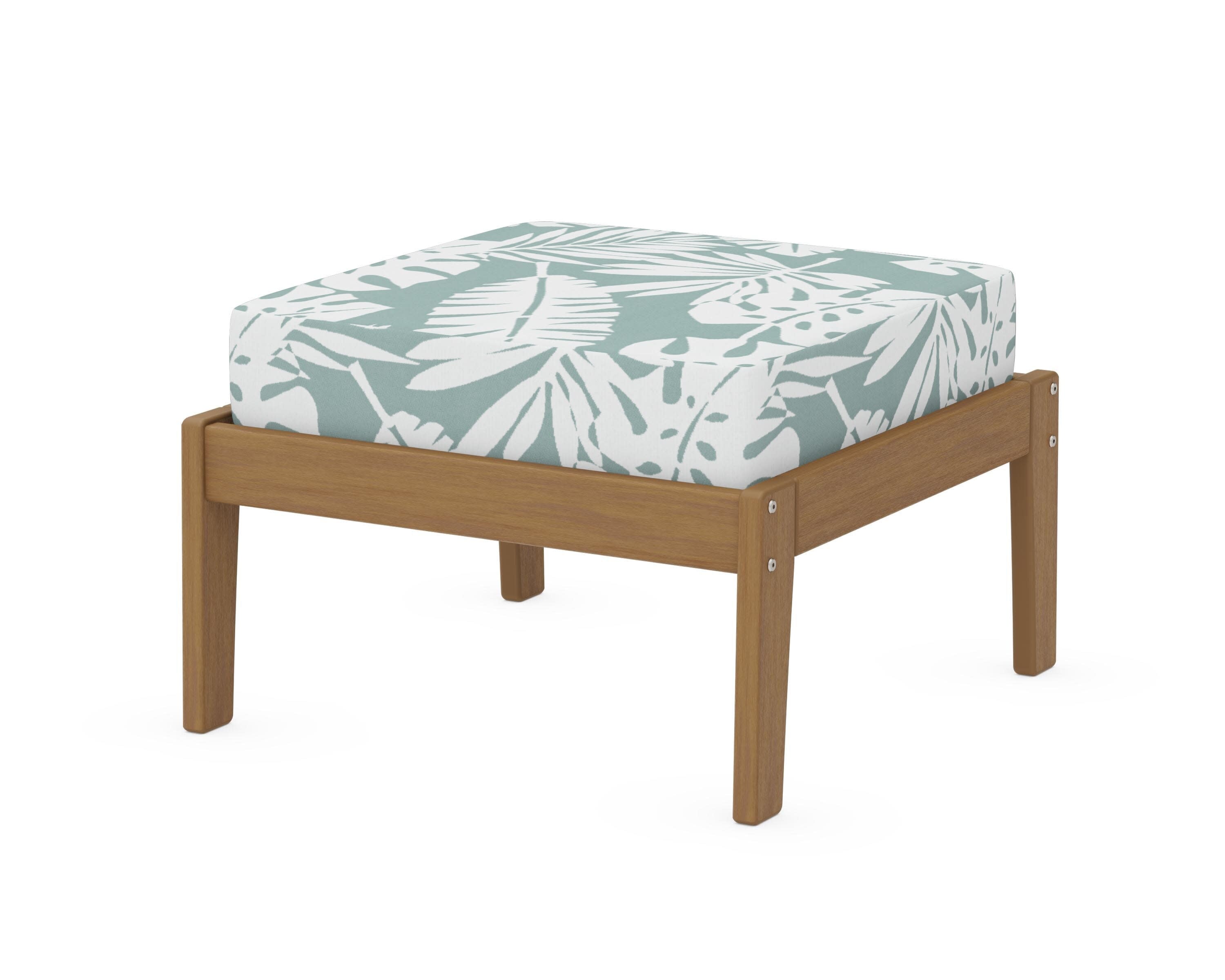 Deep Seating Ottoman in Natural / Leaf Glacier Spa