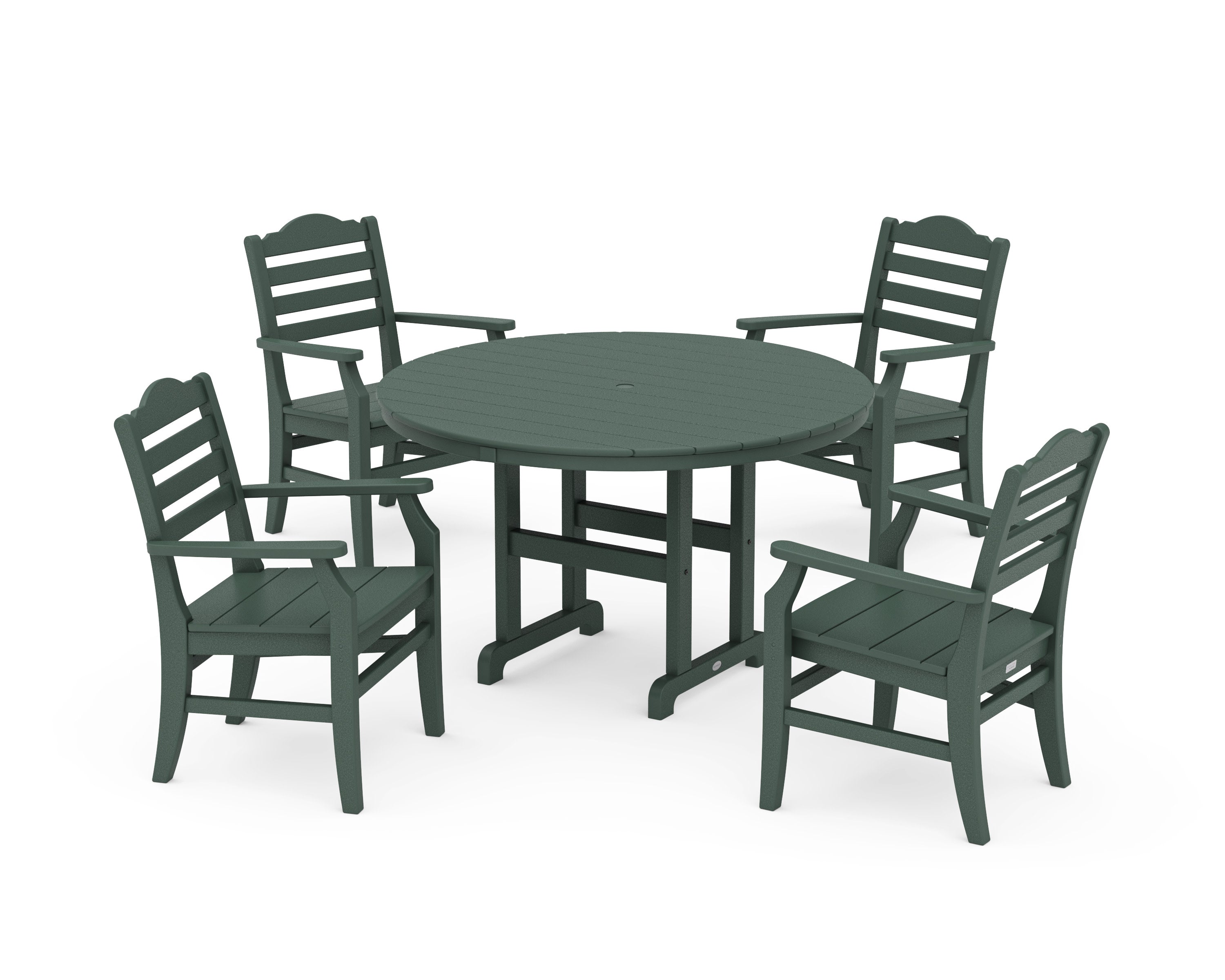 Savannah 5-Piece Round Farmhouse Dining Set in Green