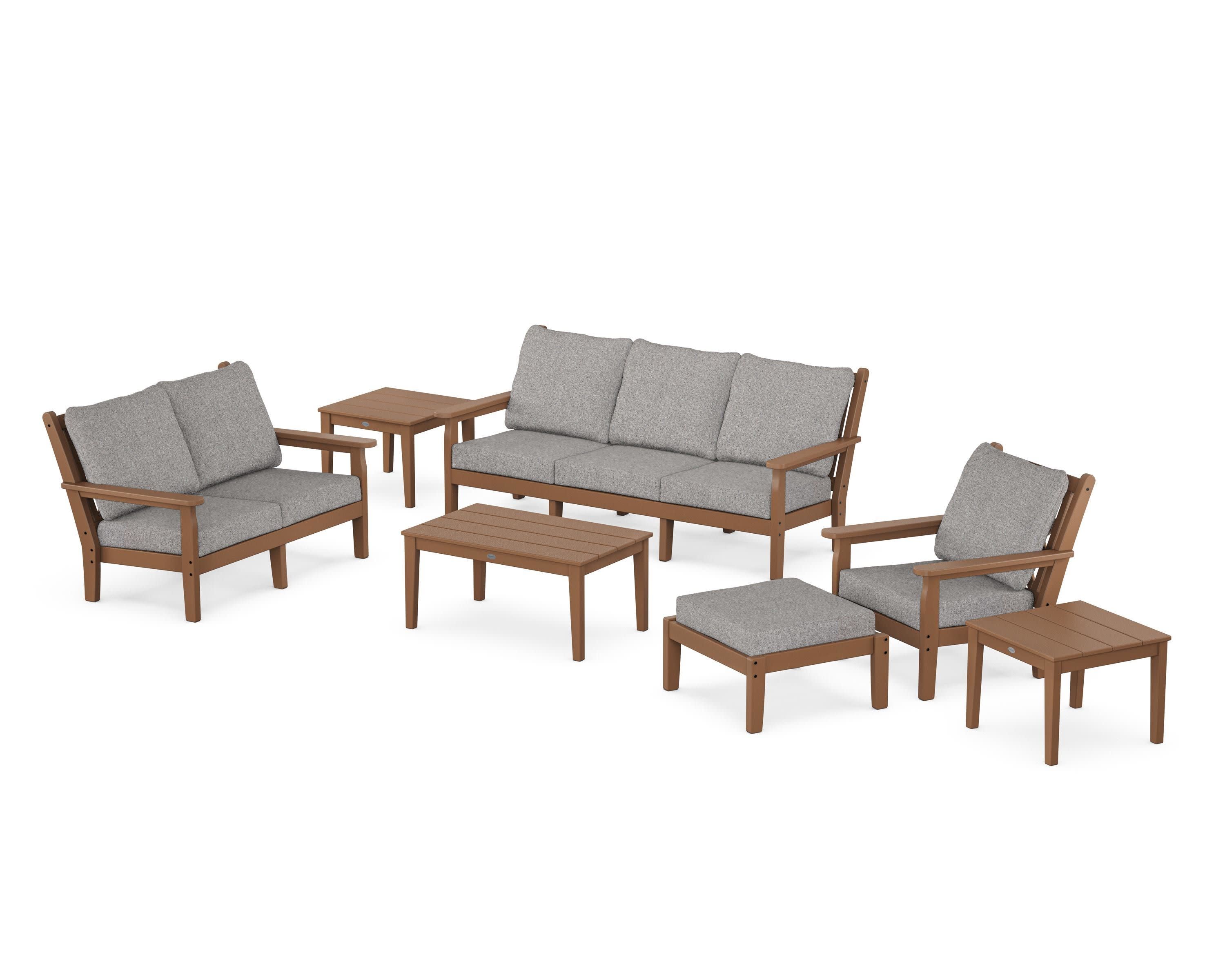 Chippendale 7-Piece Deep Seating Set in Teak / Grey Mist