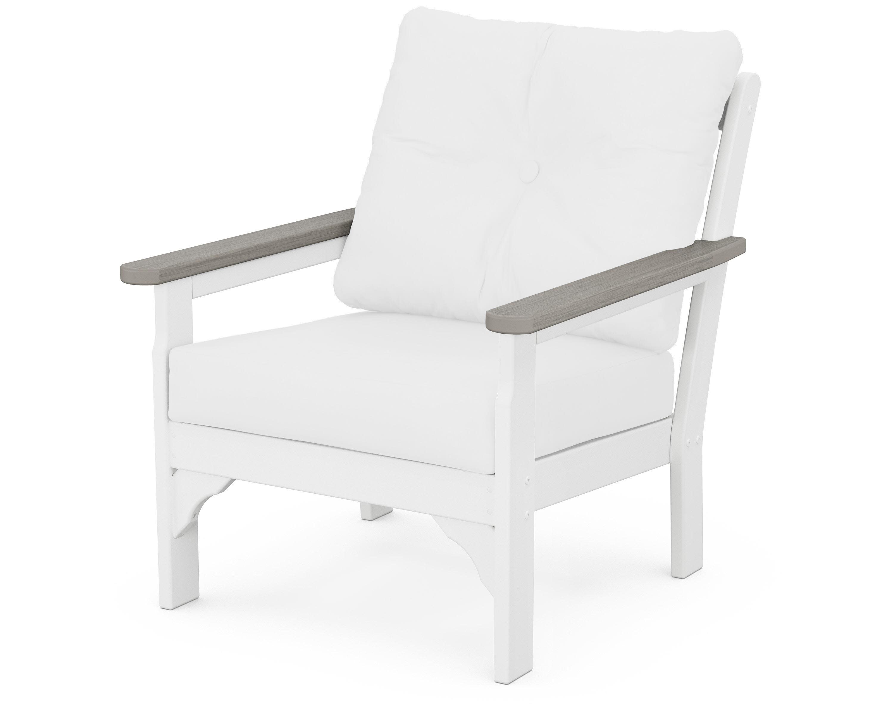 Vineyard Deep Seating Chair in White / Driftwood / Natural