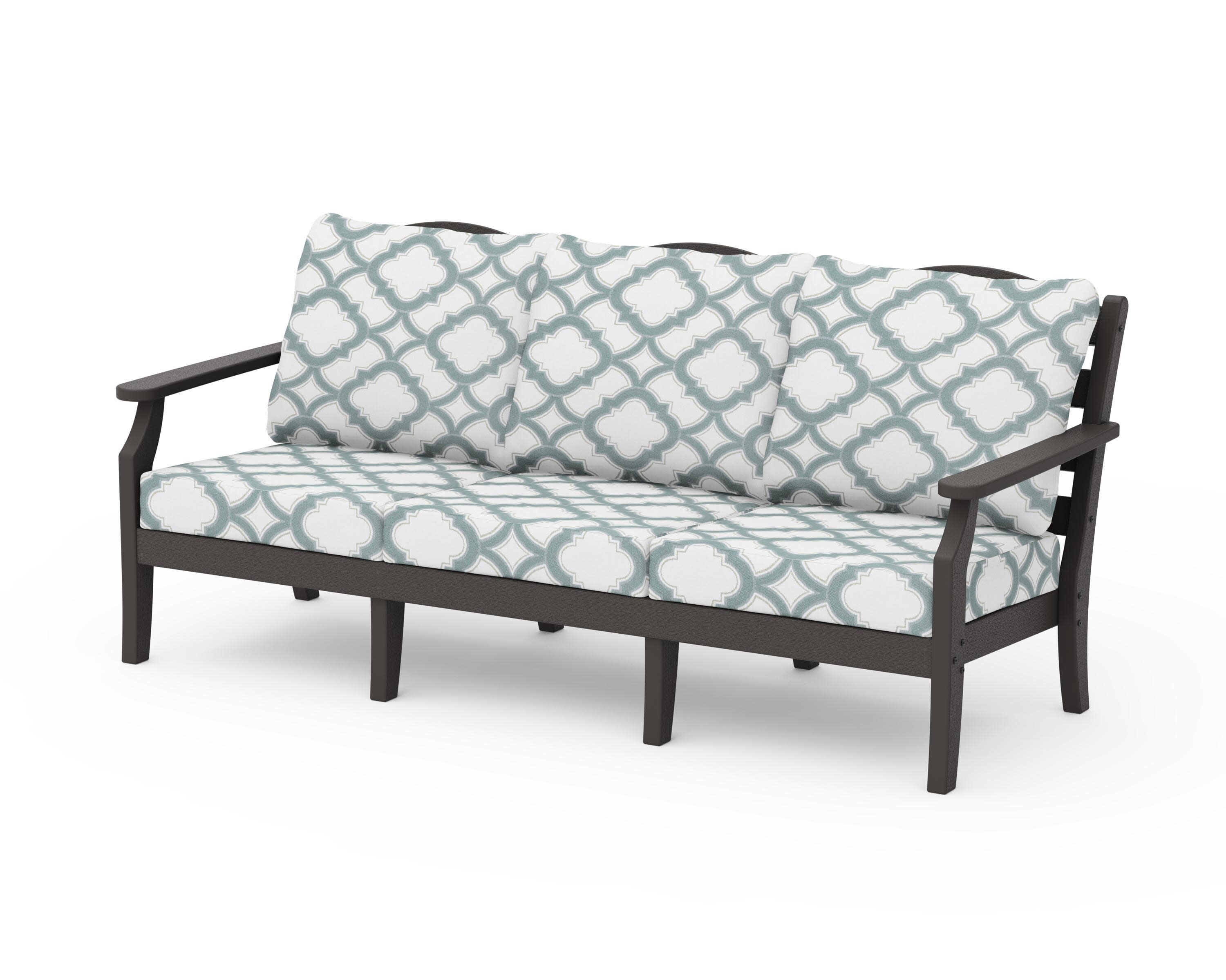 Savannah Deep Seating Sofa in Vintage Coffee / Trellis Glacier Spa