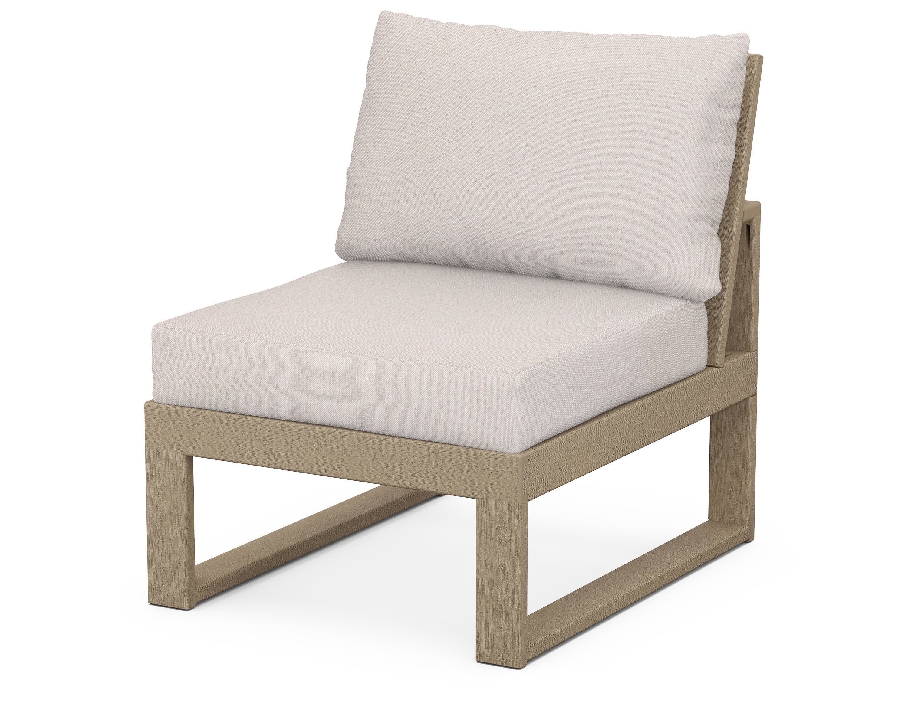 Modular Armless Chair in Vintage Sahara / Dune Burlap