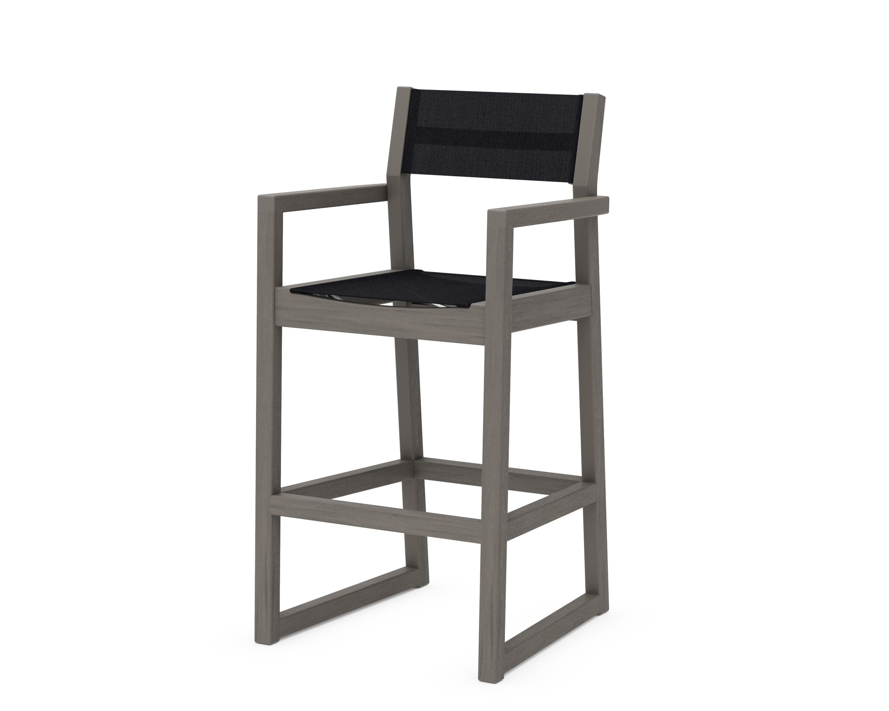 EDGE Sling Bar Arm Chair in Driftwood / Black Sling