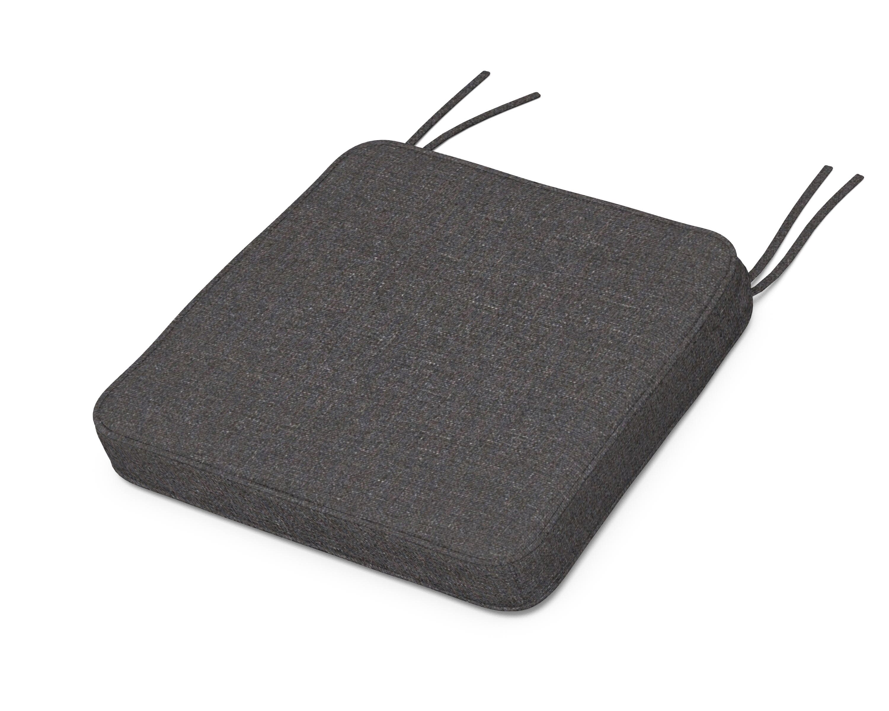 Chinoiserie Side Chair Seat Cushion in Ash Charcoal