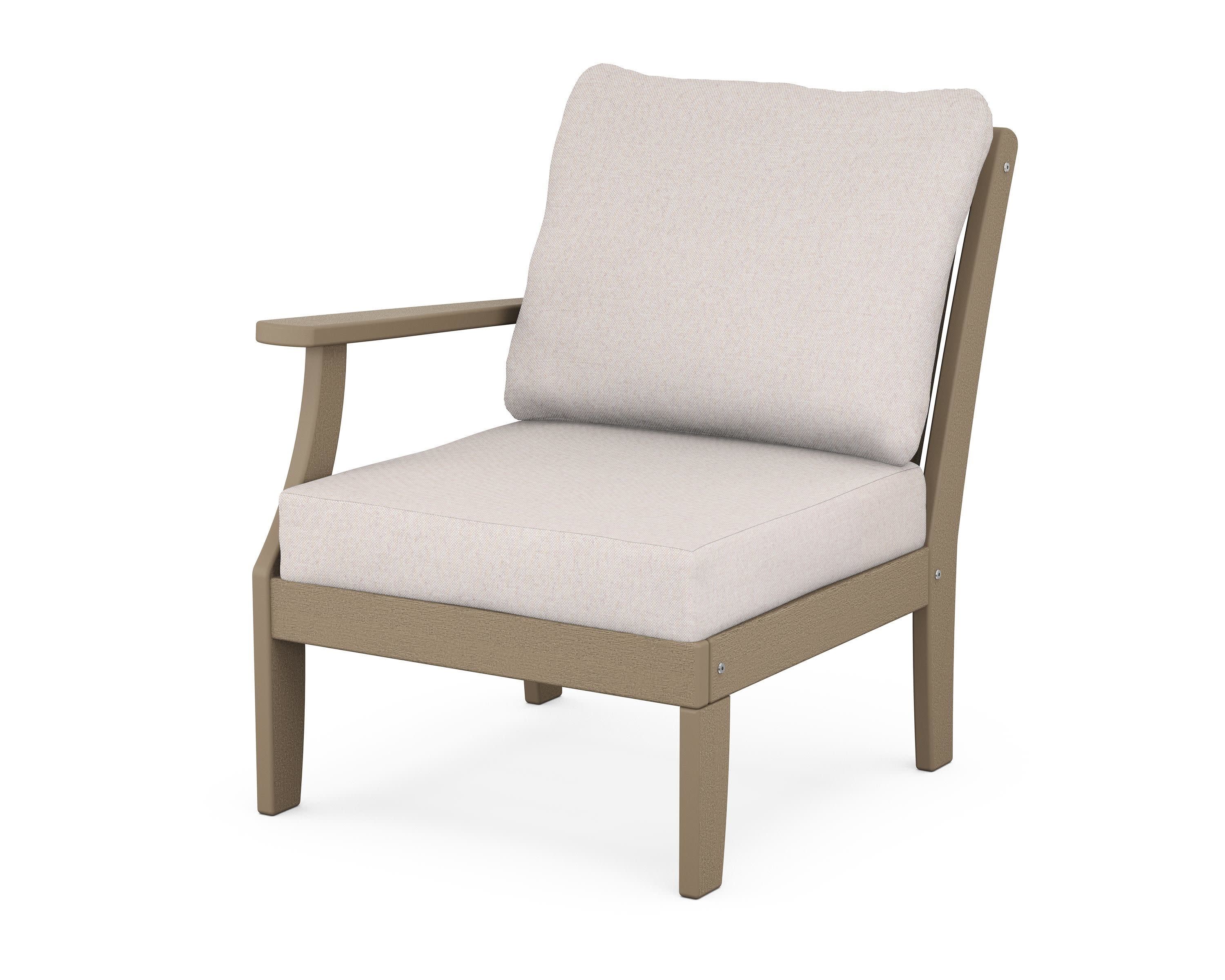 Braxton Modular Left Arm Chair in Vintage Sahara / Dune Burlap