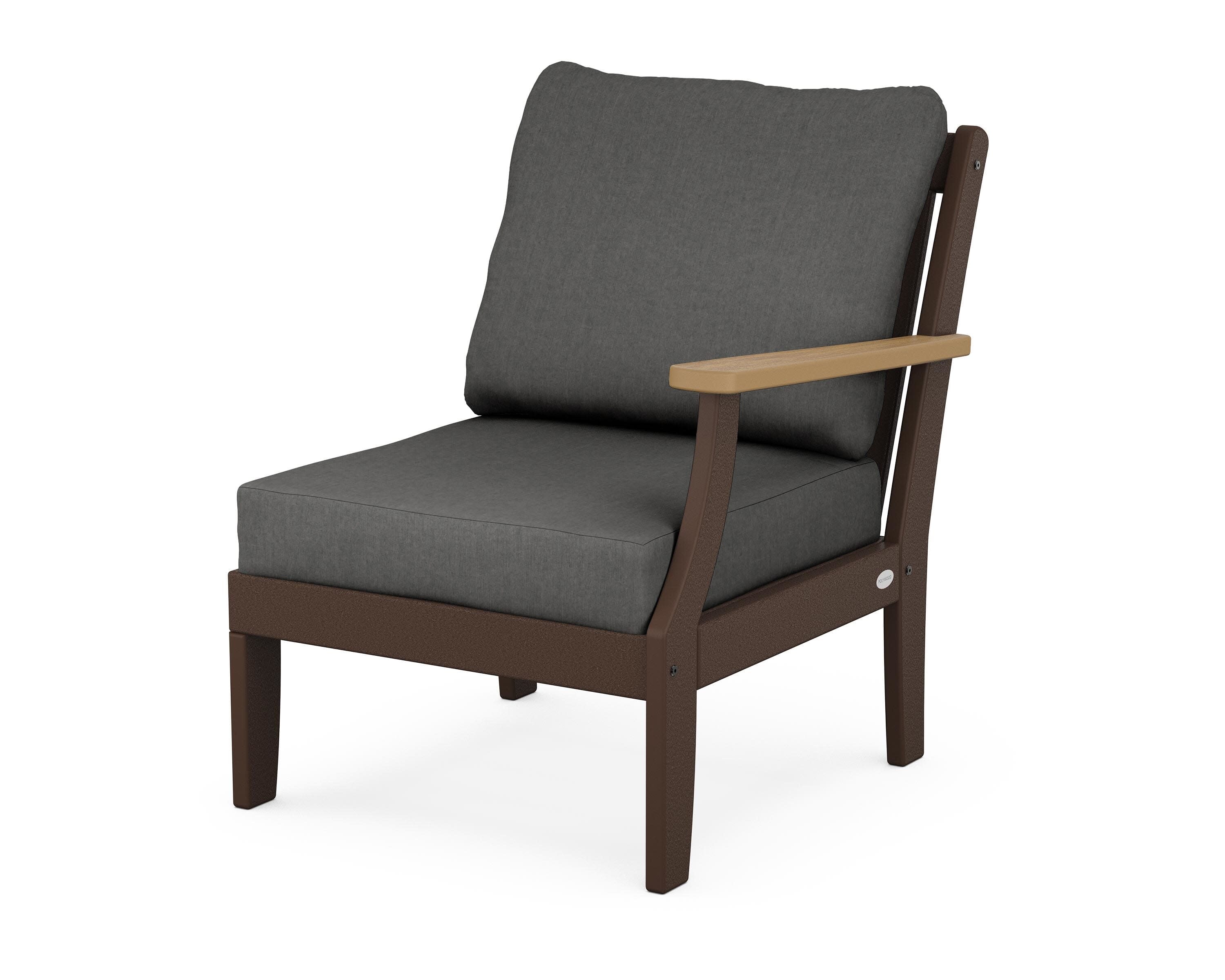 Braxton Modular Right Arm Chair in Mahogany / Natural / Spectrum Carbon